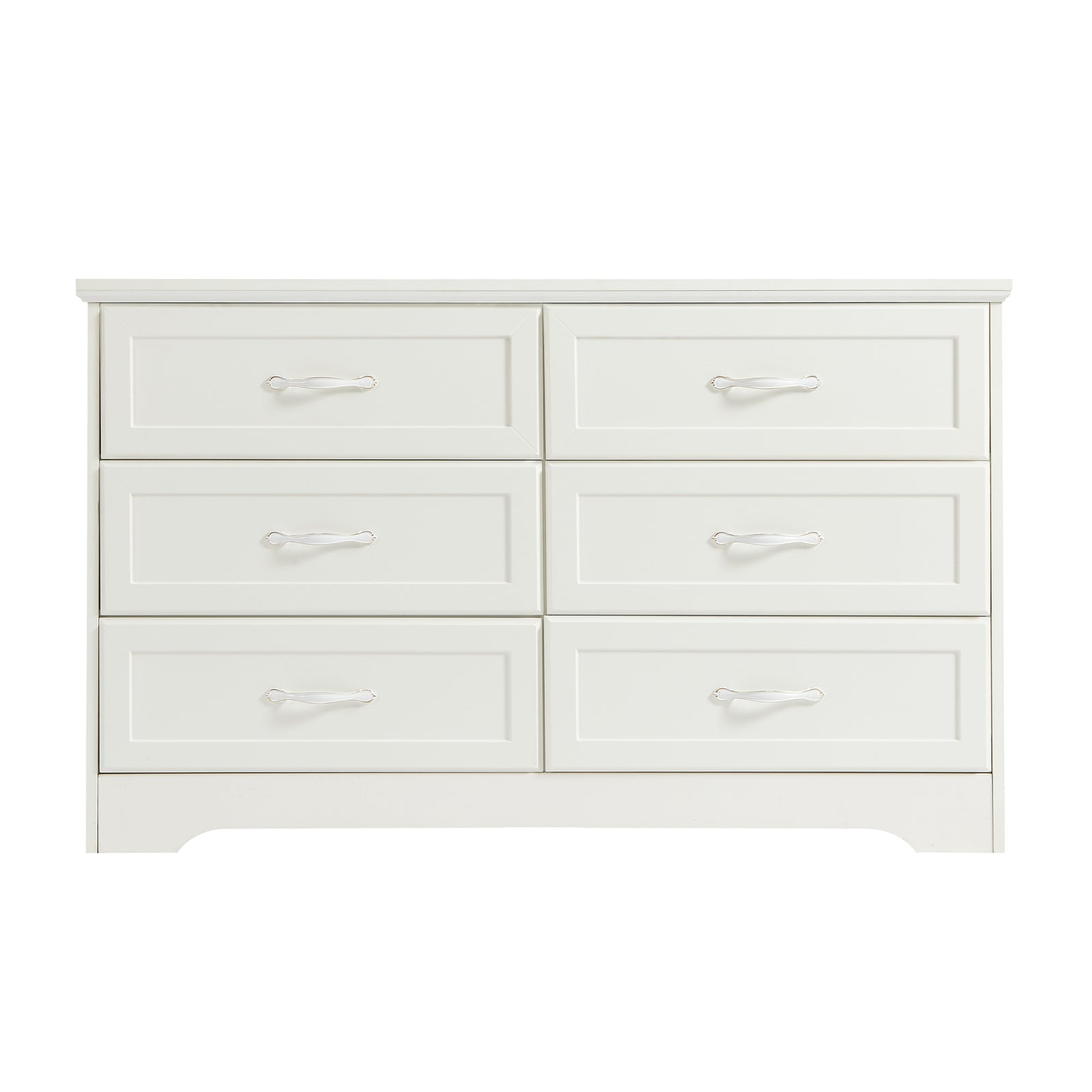 Nøordka Light Dresser Default 50" White Mid Century Modern 3 Drawer Bedroom Chest