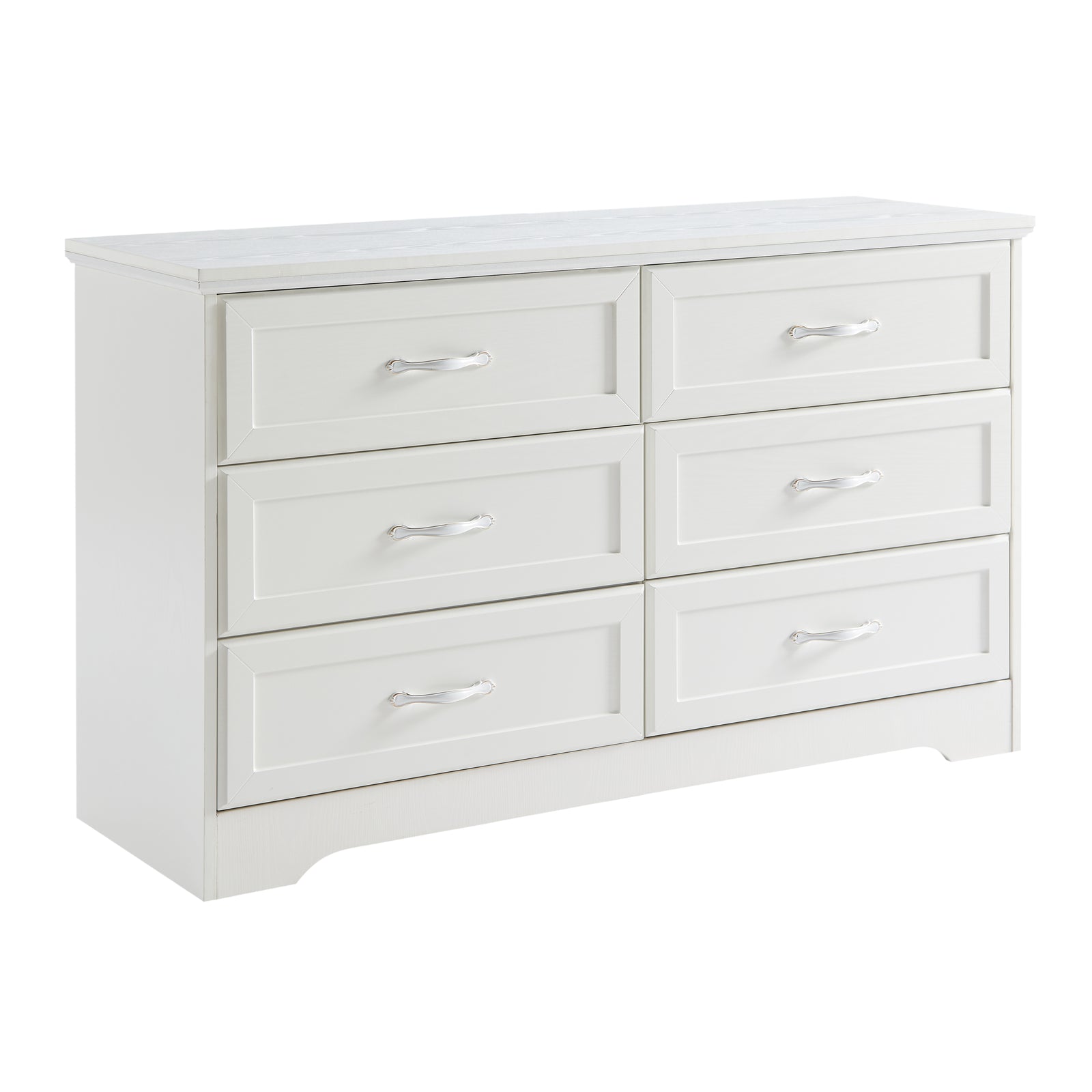 Nøordka Light Dresser Default 50" White Mid Century Modern 3 Drawer Bedroom Chest