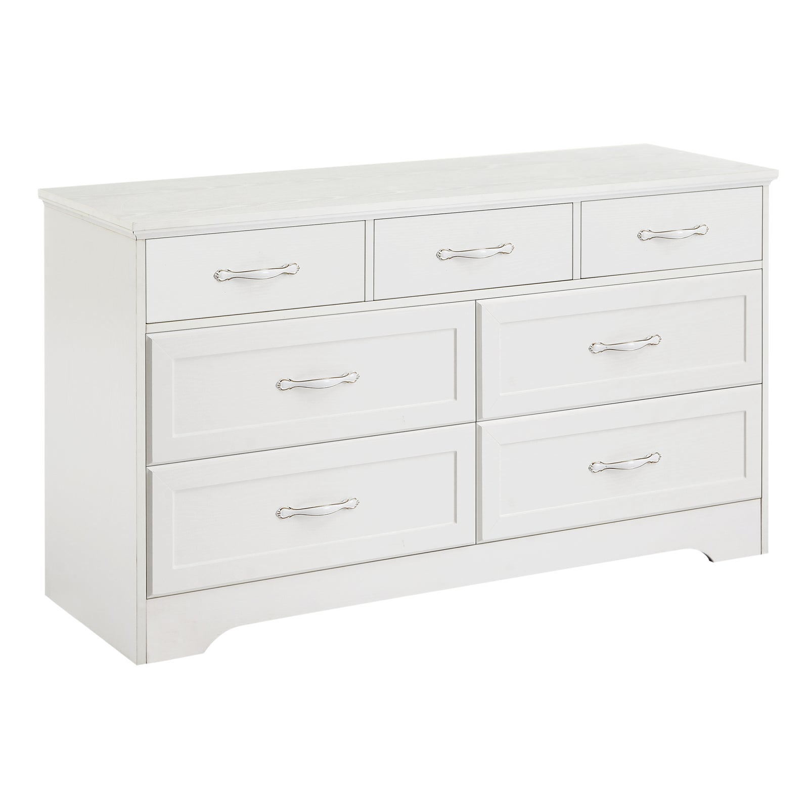 Nøordka Light Dresser Default 50" White Mid Century Modern 3 Drawer Bedroom Chest of Drawers