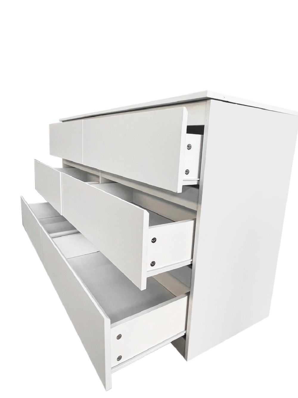 Nøordka Light Dresser Default 55" White Simple 6 Drawer Double Dresser