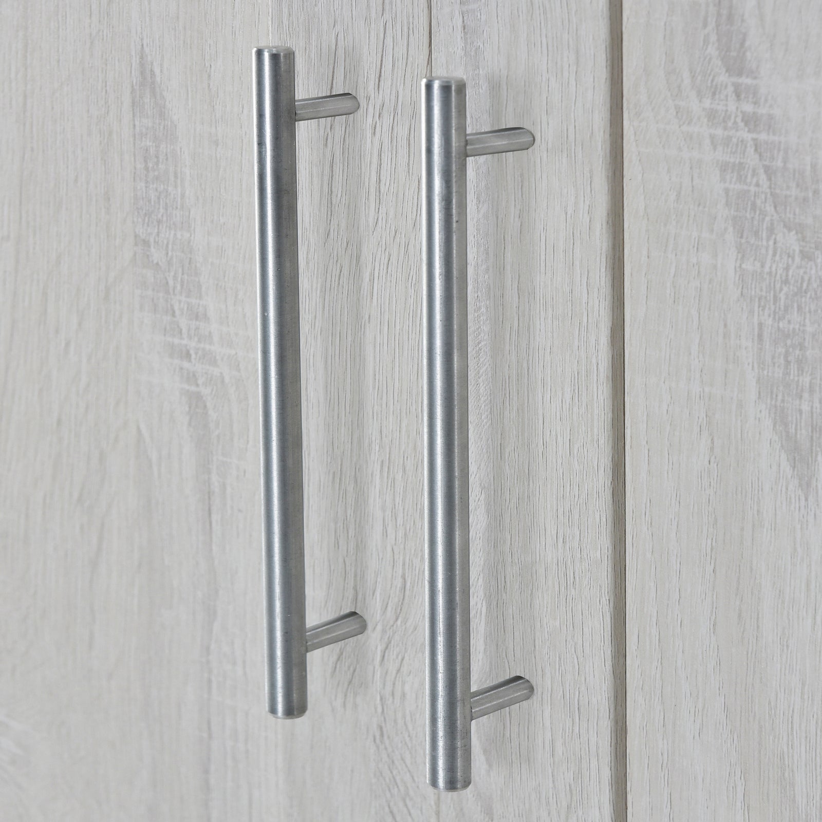 Nøordka Light Dresser Default 67" White 4 Door Wardrobe Armoire Closet with 3 Drawers