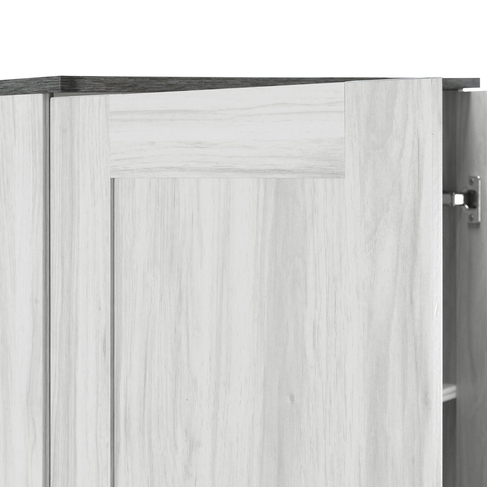 Nøordka Light Dresser Default Gray 2-Door Wooden Wardrobe Armoire with Lighting & 4 Storage Shelves