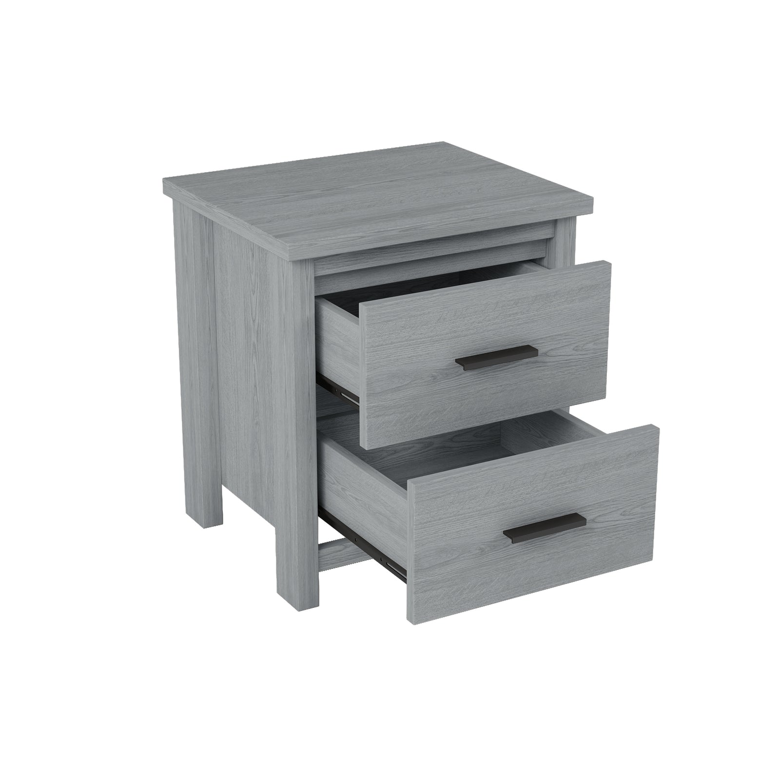 Nøordka Light Nightstand Default 19" Light Gray Vintage Wooden Nightstand
