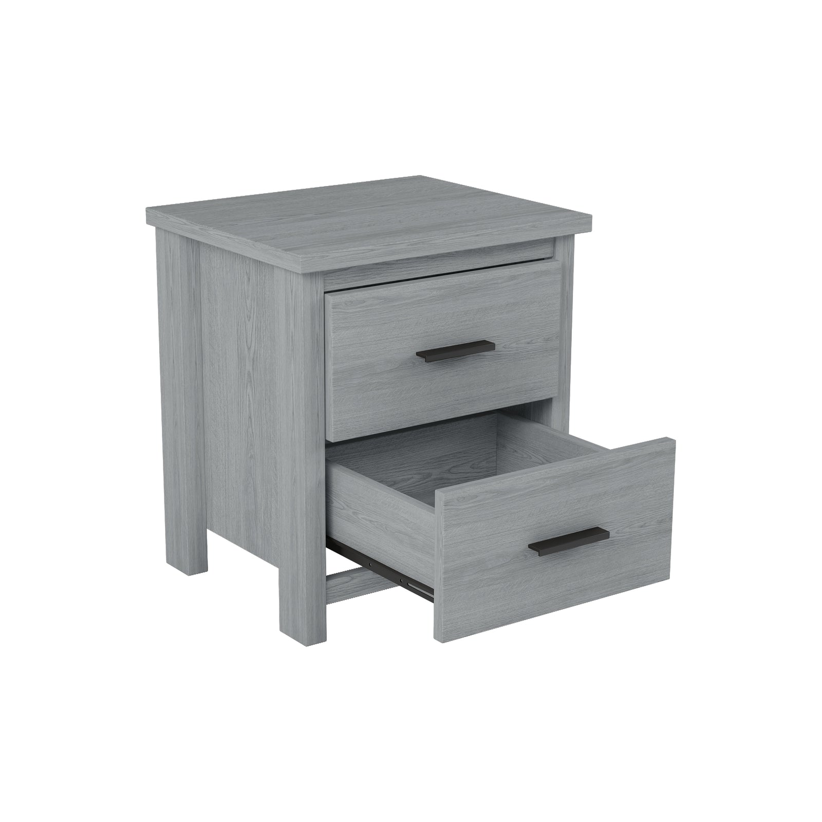 Nøordka Light Nightstand Default 19" Light Gray Vintage Wooden Nightstand