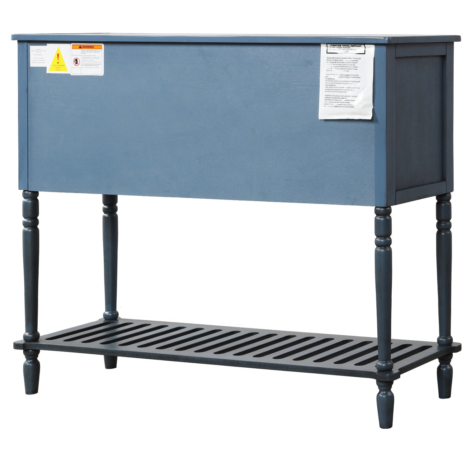 Nøordka Light Nightstand Default 42" Farmhouse Navy Wood Glass Sideboard & Console Table