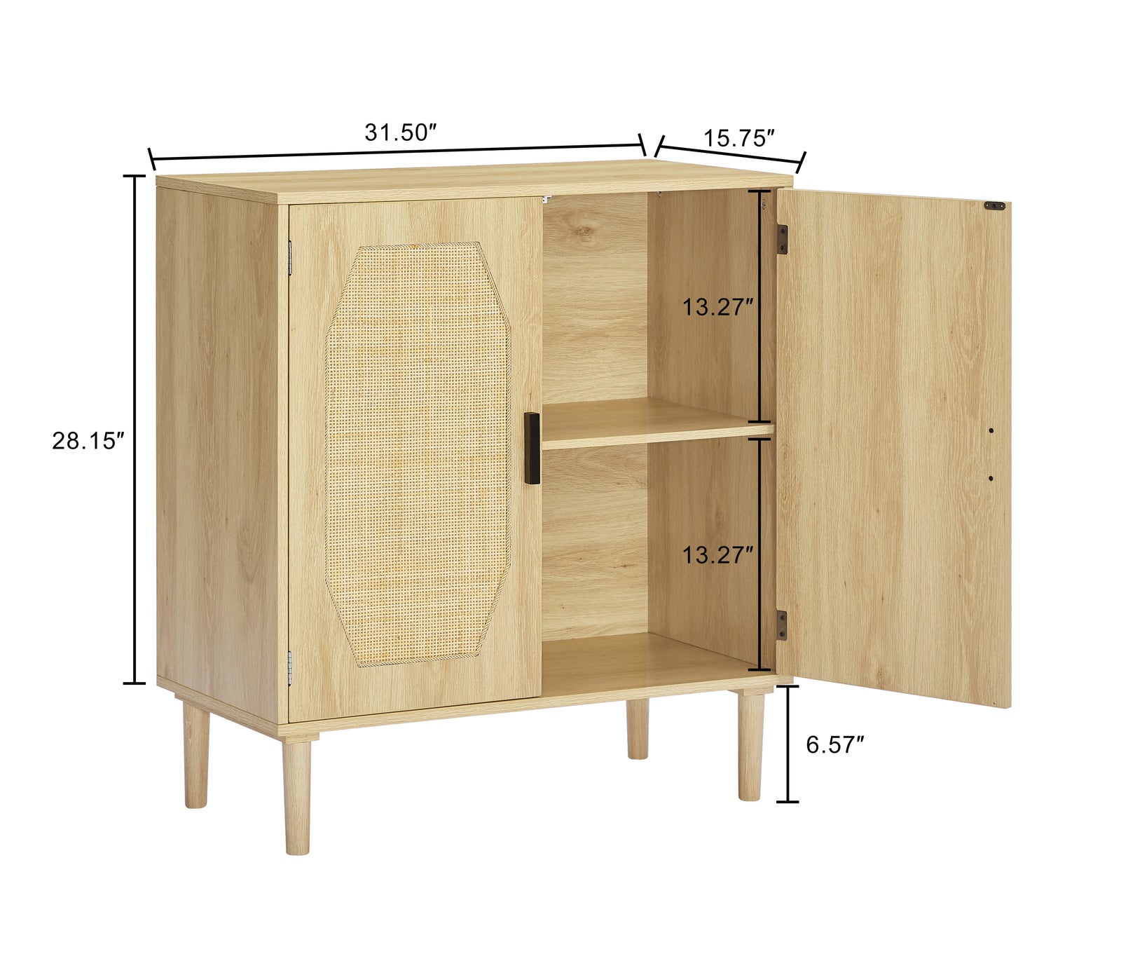 Nøordka Light Sideboard Default 35" Natural Tone Rattan Door Kitchen Cabinet