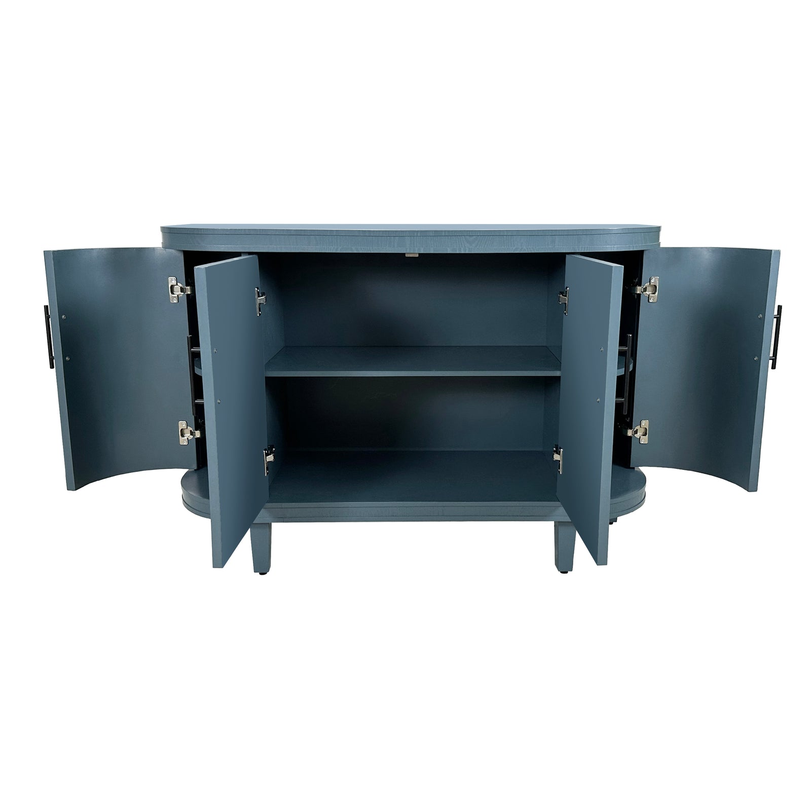 Nøordka Light Sideboard Default 50" Mid Century Modern Curved Blue Sideboard with Adjustable Shelving
