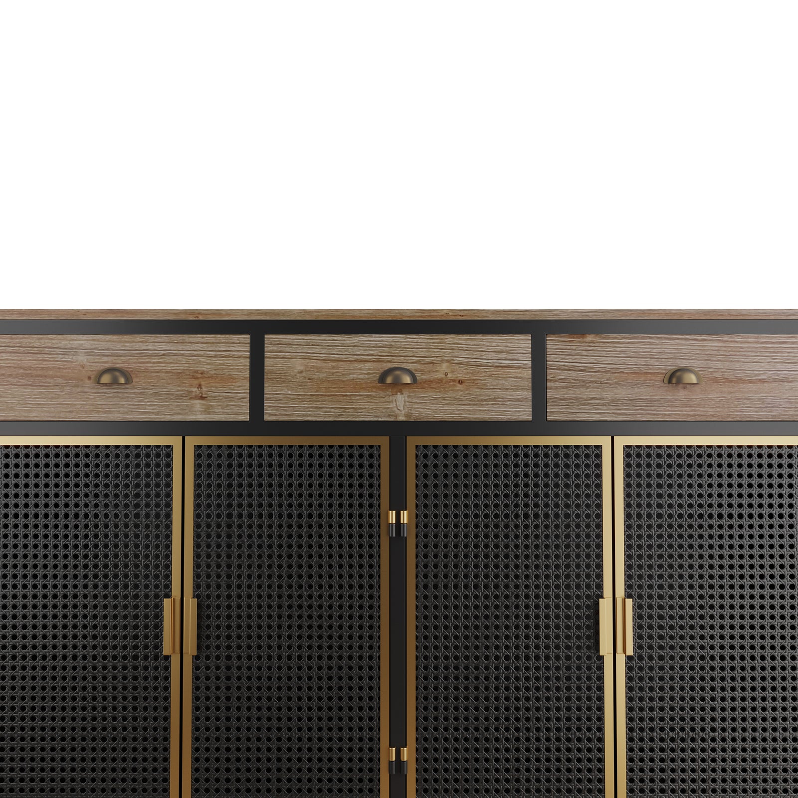 Nøordka Light Sideboard Default 50" Mid Century Modern Metal Sideboard with Durable Storage