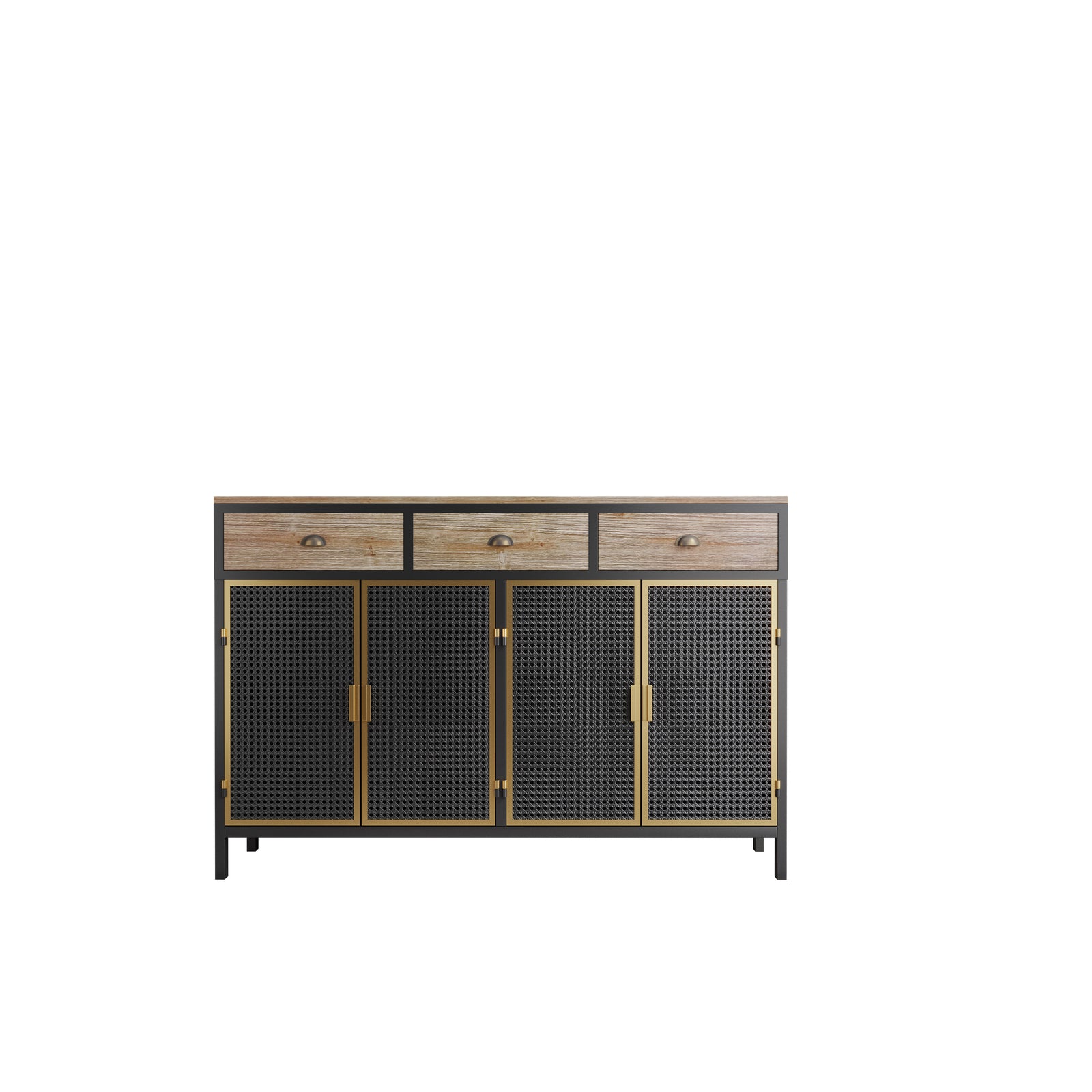 Nøordka Light Sideboard Default 50" Mid Century Modern Metal Sideboard with Durable Storage