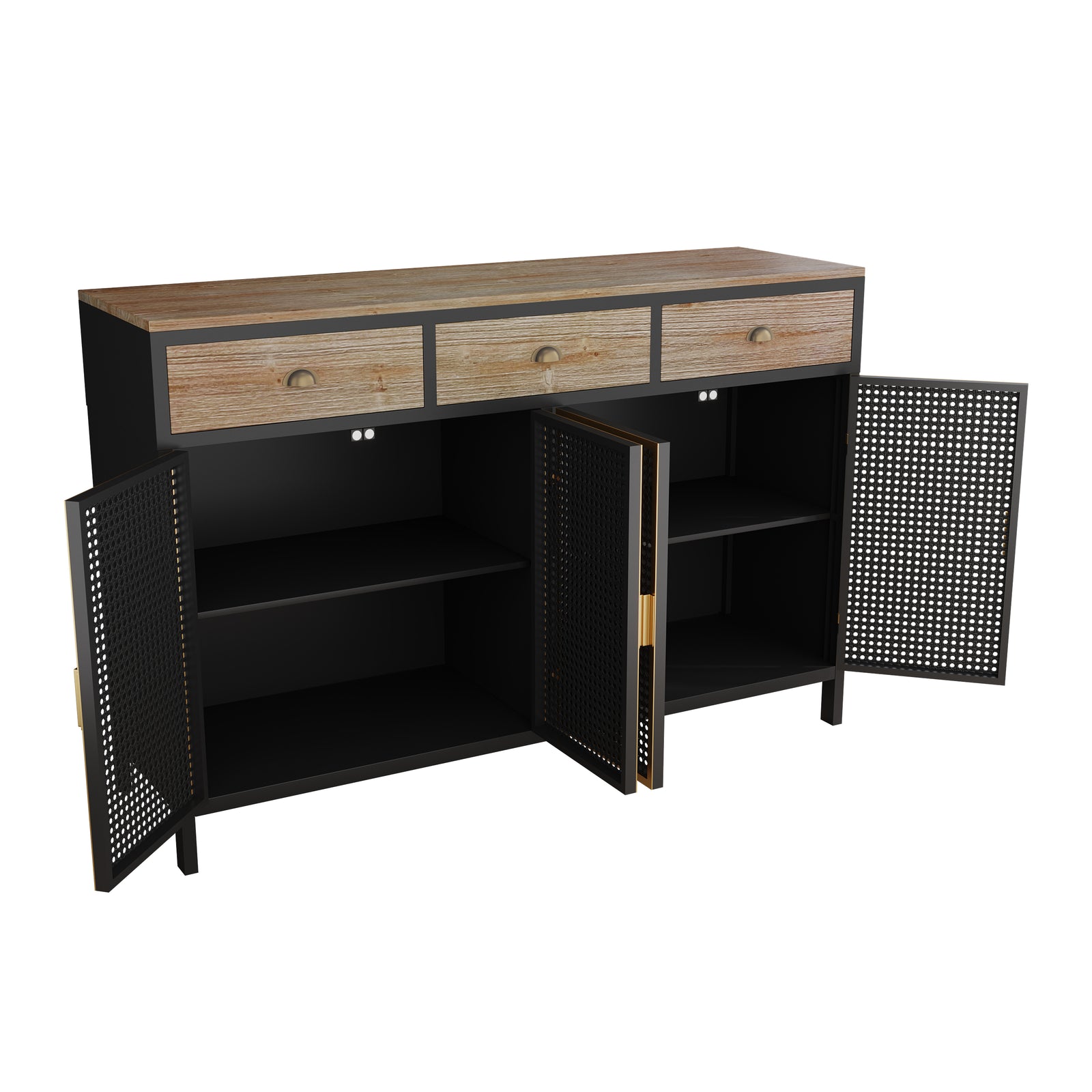 Nøordka Light Sideboard Default 50" Mid Century Modern Metal Sideboard with Durable Storage