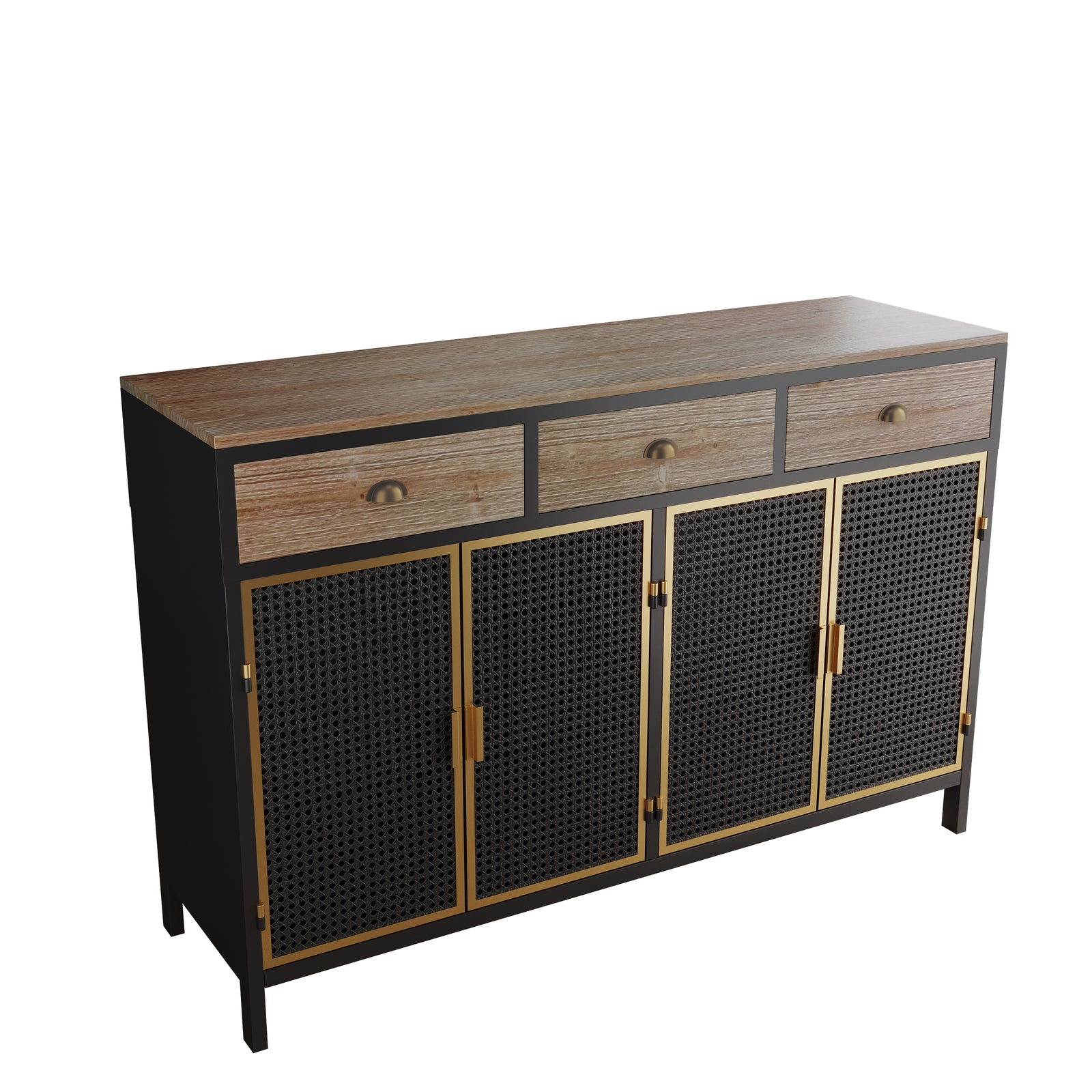 Nøordka Light Sideboard Default 50" Mid Century Modern Metal Sideboard with Durable Storage