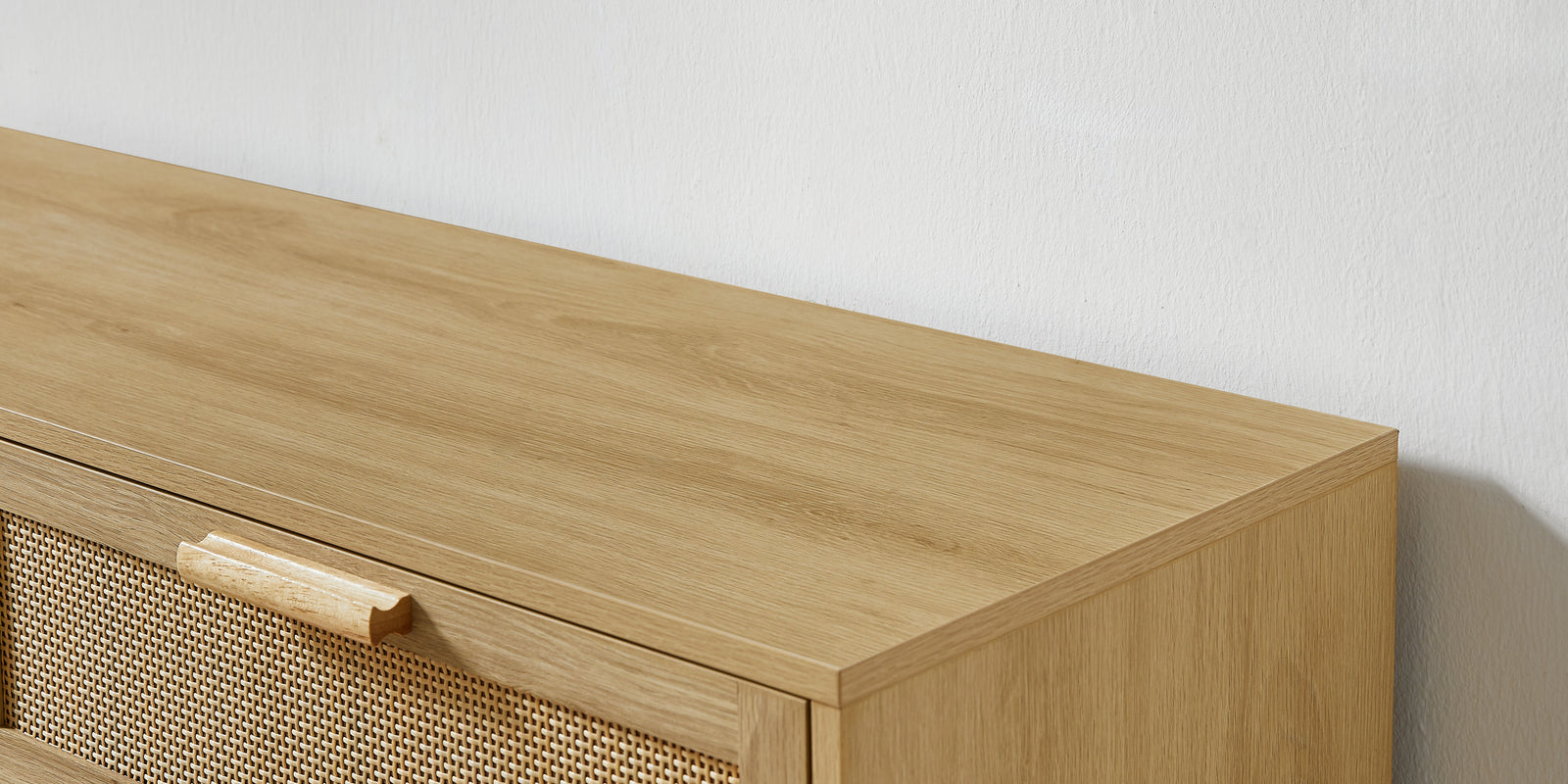 Nøordka Light Sideboard Default 50" Natural Wood Rattan Drawer Chest