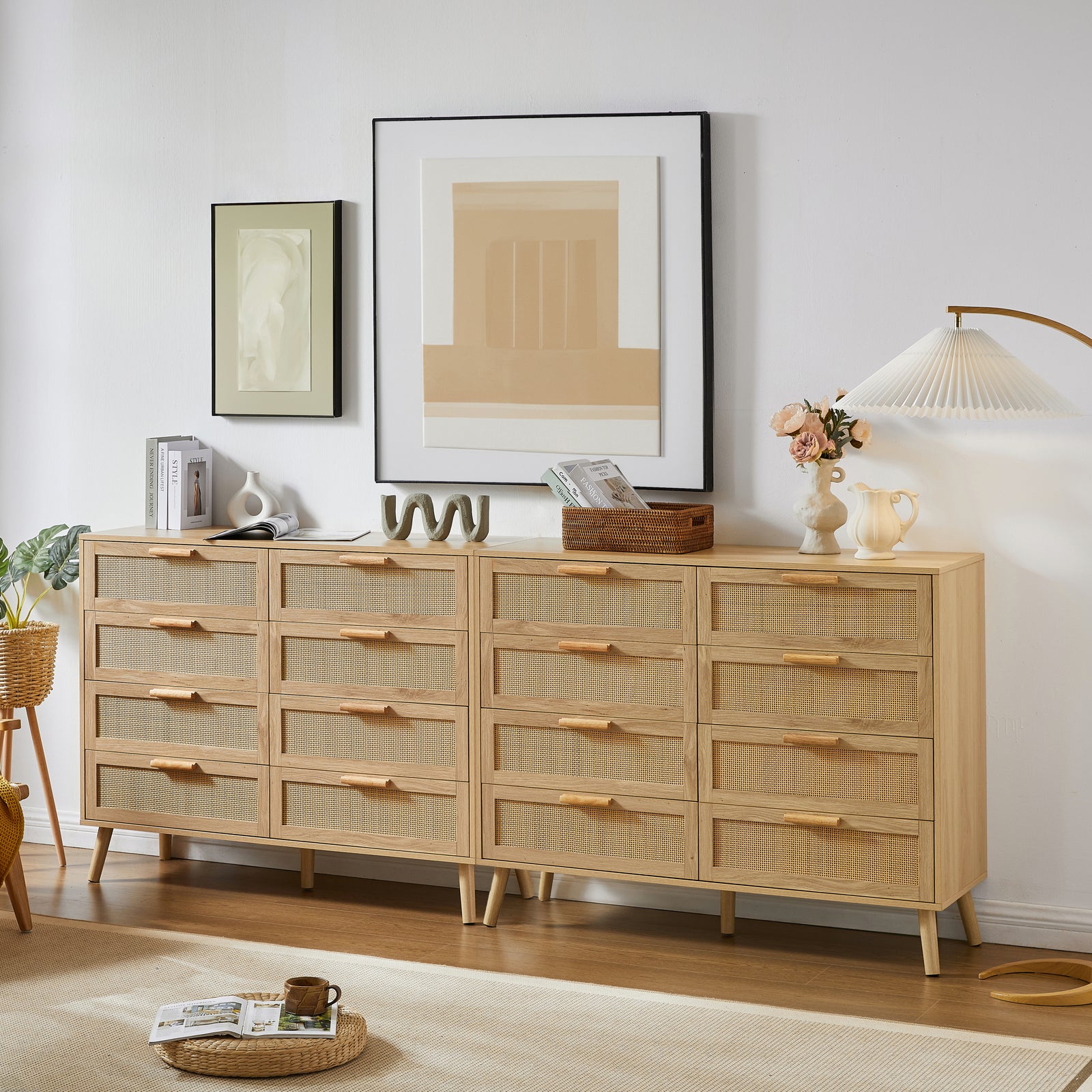 Nøordka Light Sideboard Default 50" Natural Wood Rattan Drawer Chest