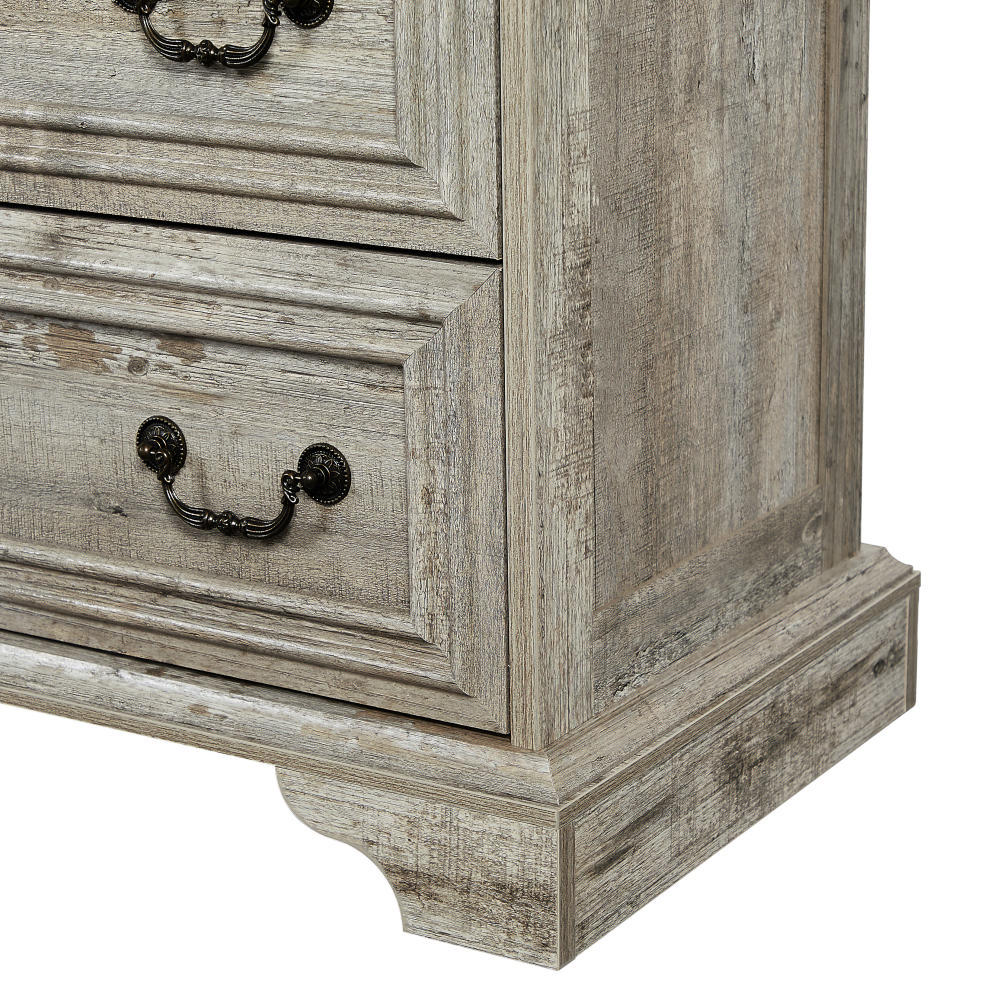 Nøordka Light Sideboard Default 50" Rustic Gray Finish Antique Style 7 Drawer Dresser