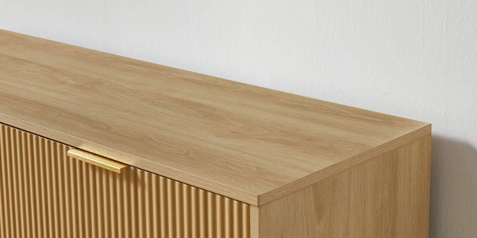 Nøordka Light Sideboard Default 50" Wooden 6 Drawer Dresser With Wavy Carve Drawers