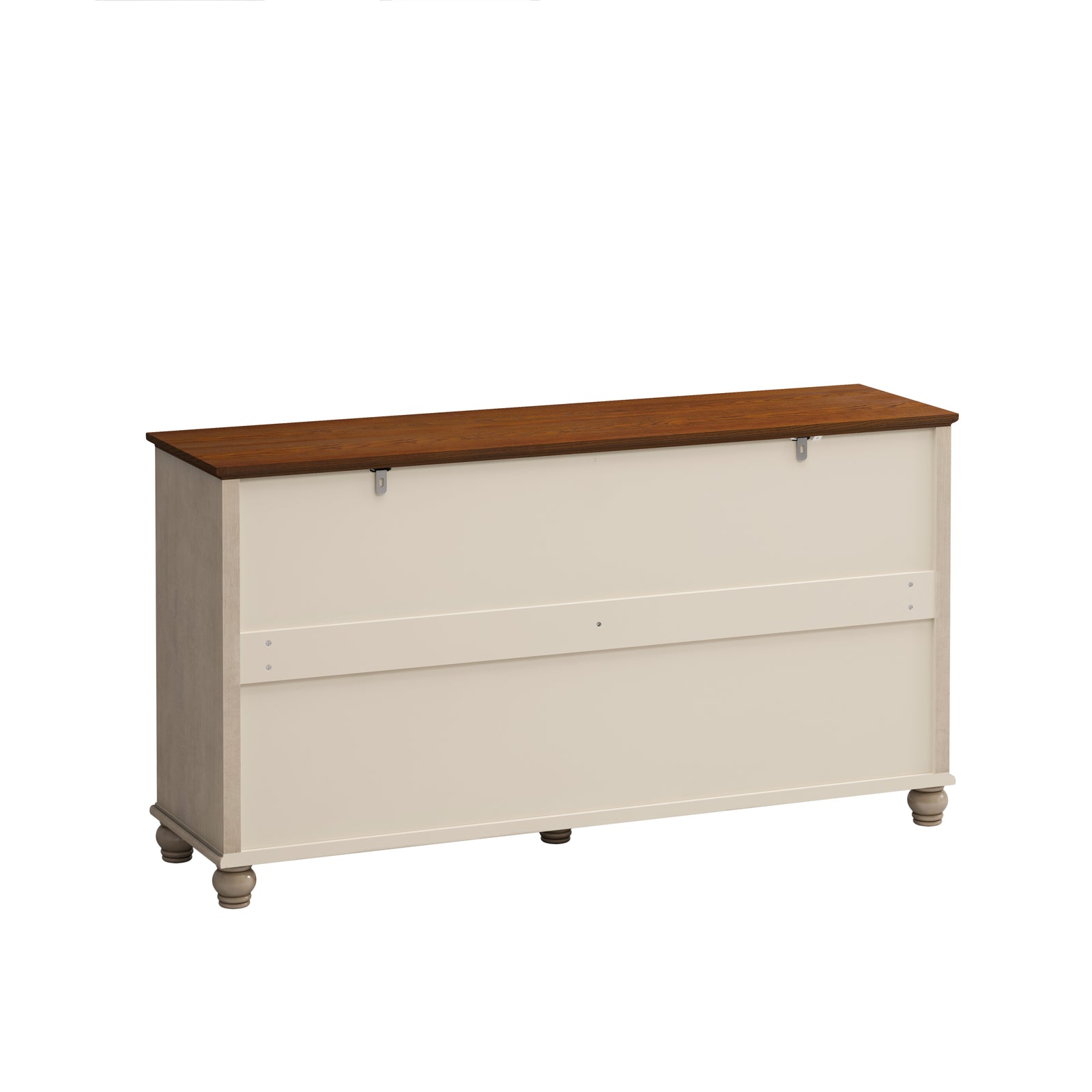 Nøordka Light Sideboard Default 60" Beige Finish Elegant Antique 4-Door Cabinet with Glass Doors