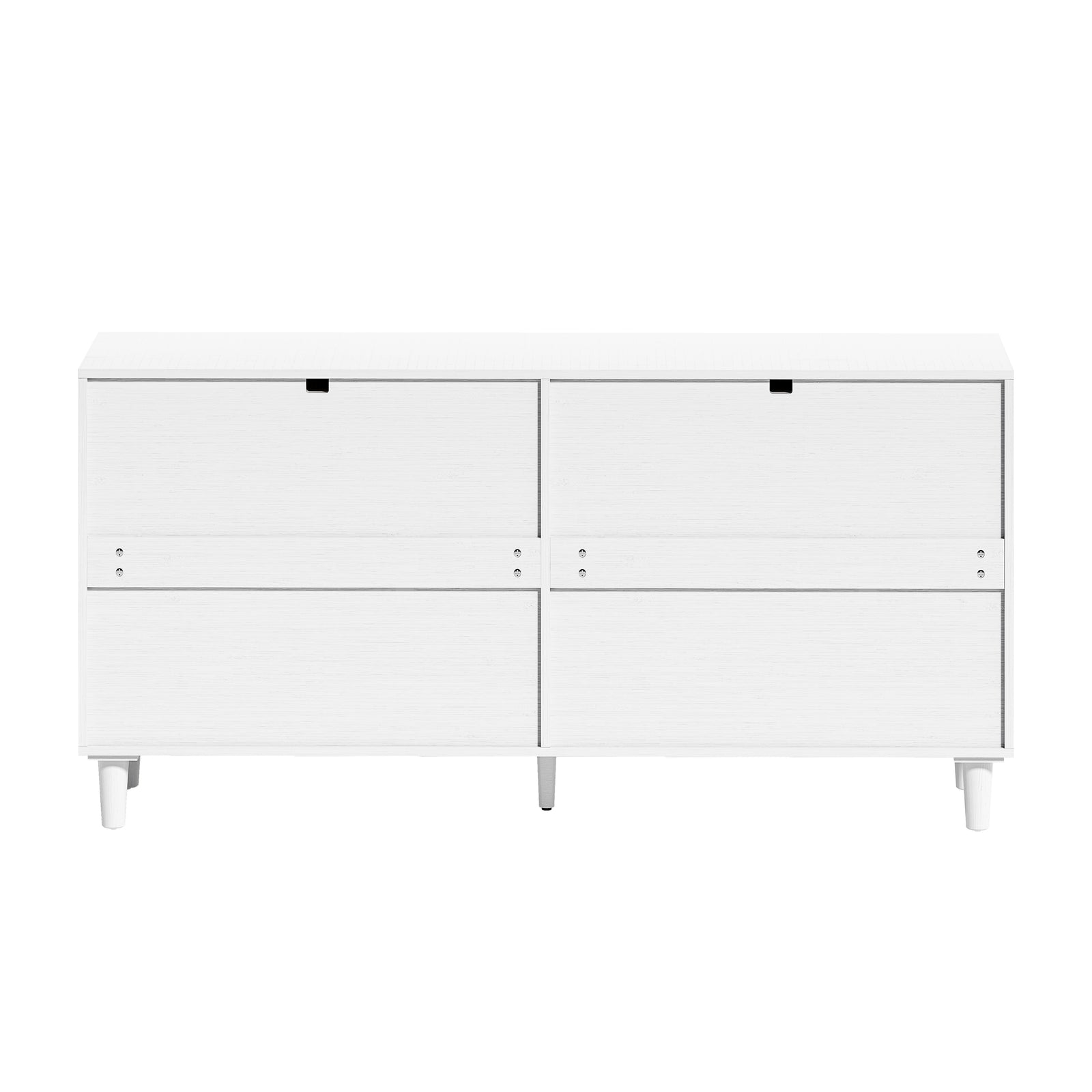 Nøordka Light Sideboard Default 60" Rattan Dresser With Six Drawers with White Accents