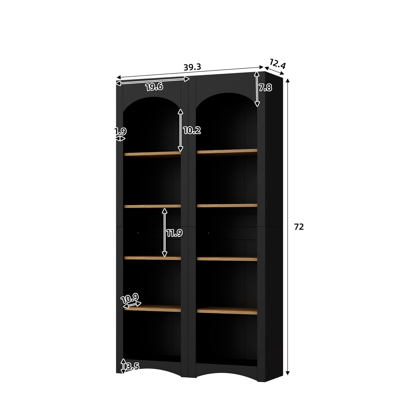 Nøordka Light TV Stand Default 3-Piece Black Farmhouse Style Entertainment Center for TVs Up to 70"