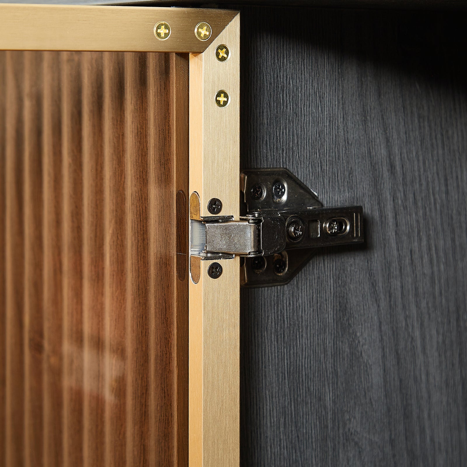 Nøordka Light TV Stand Default 64" Wavy Wooden TV Cabinet & Entertainment Center with Glass Doors