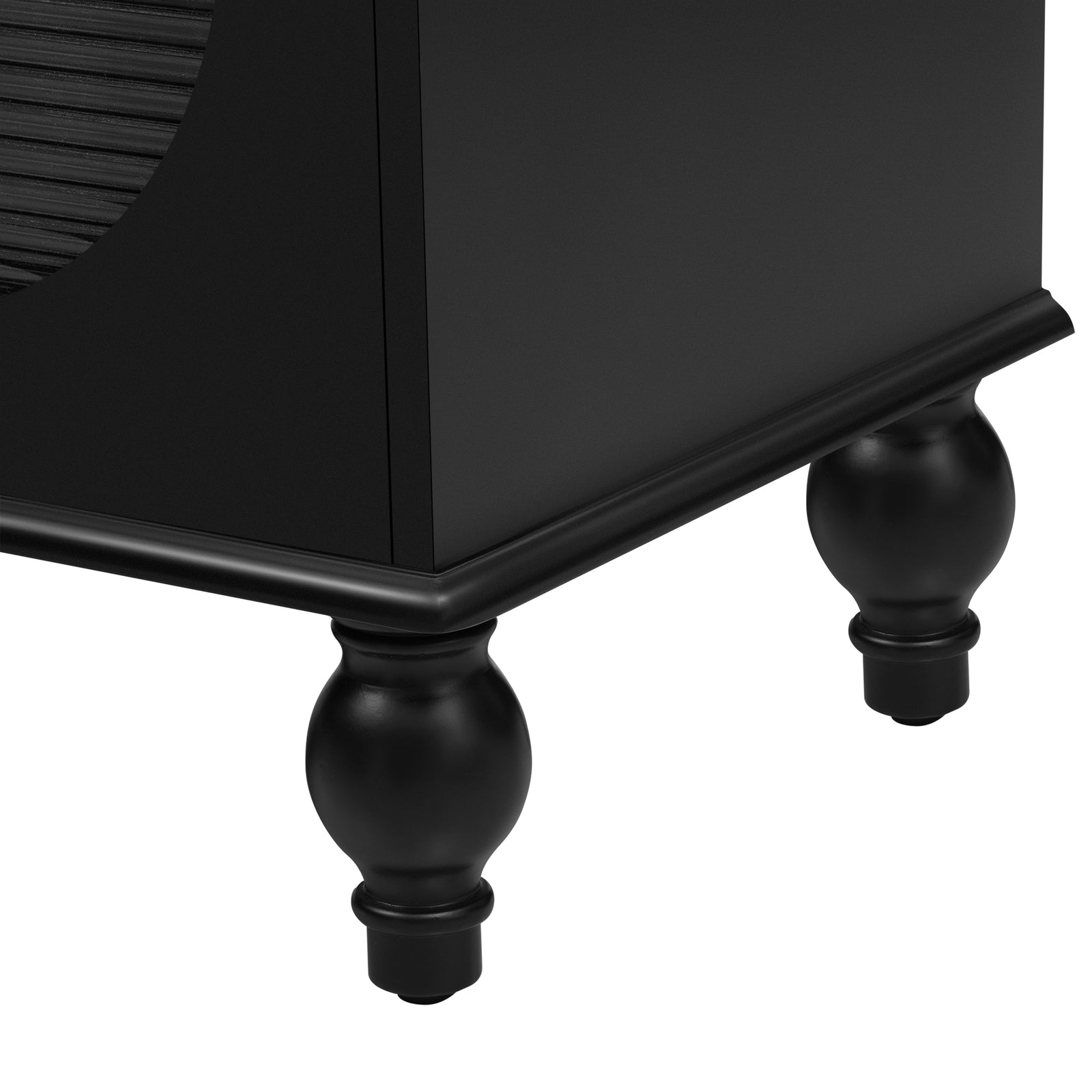 Nøordka Light TV Stand Default 70" Black Mid Century Modern TV Stand for TVs up to 75" with Fluted Glass