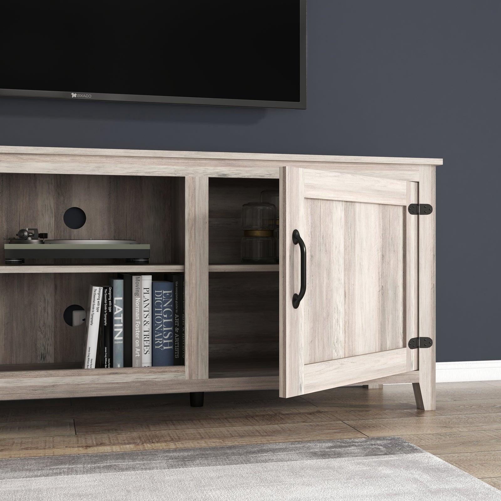 Nøordka Light TV Stand Default 70" Gray Walnut TV Stand & Entertainment Center for TVs up to 60"