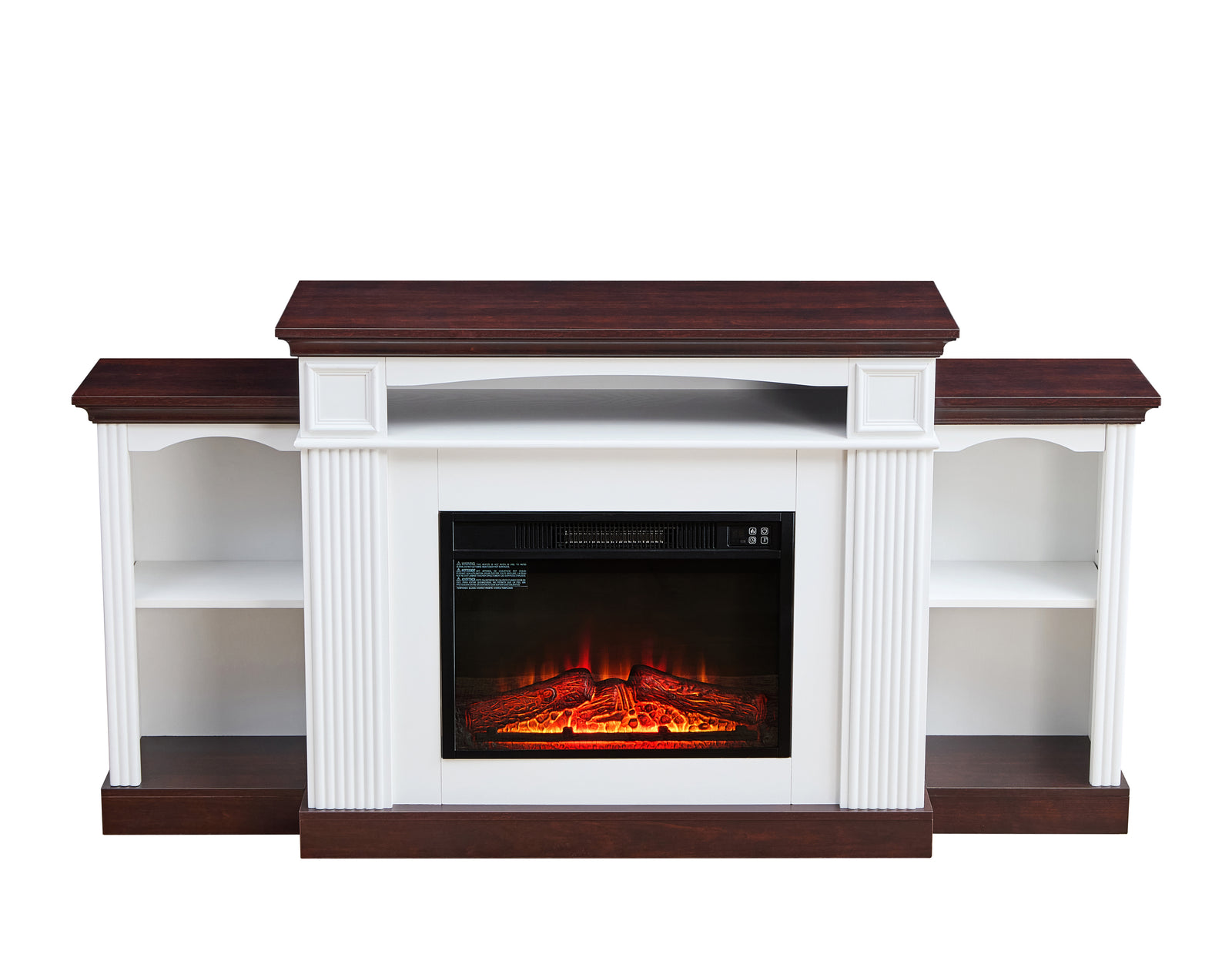 Nøordka Light TV Stand Default 70" White Cherry Electric Fireplace TV Stand for 70" TVs with 23" Mantel & Remote Control