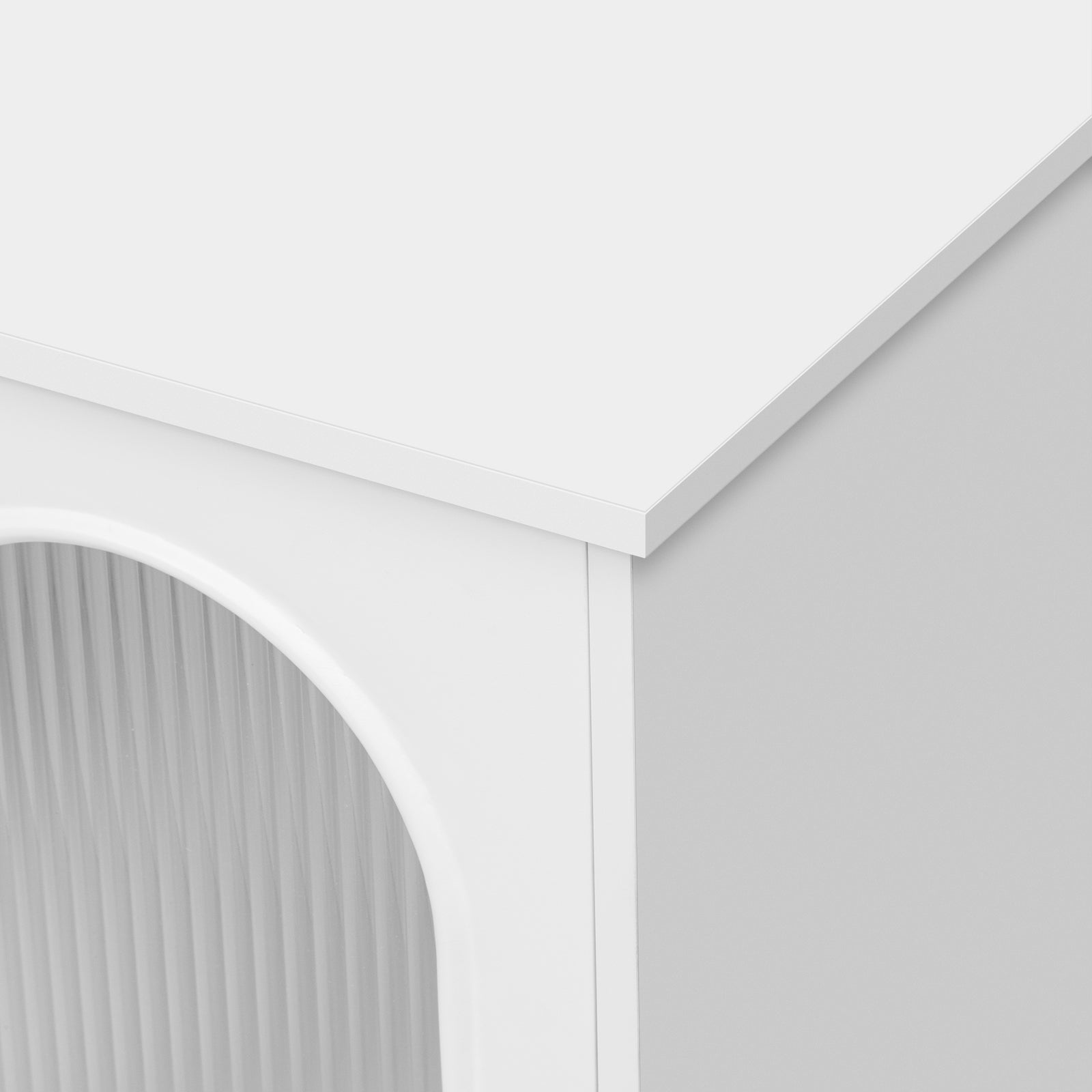 Nøordka Light TV Stand Default 80" White Mid Century Modern TV Stand with Fluted Glass Doors for TVs up to 80"