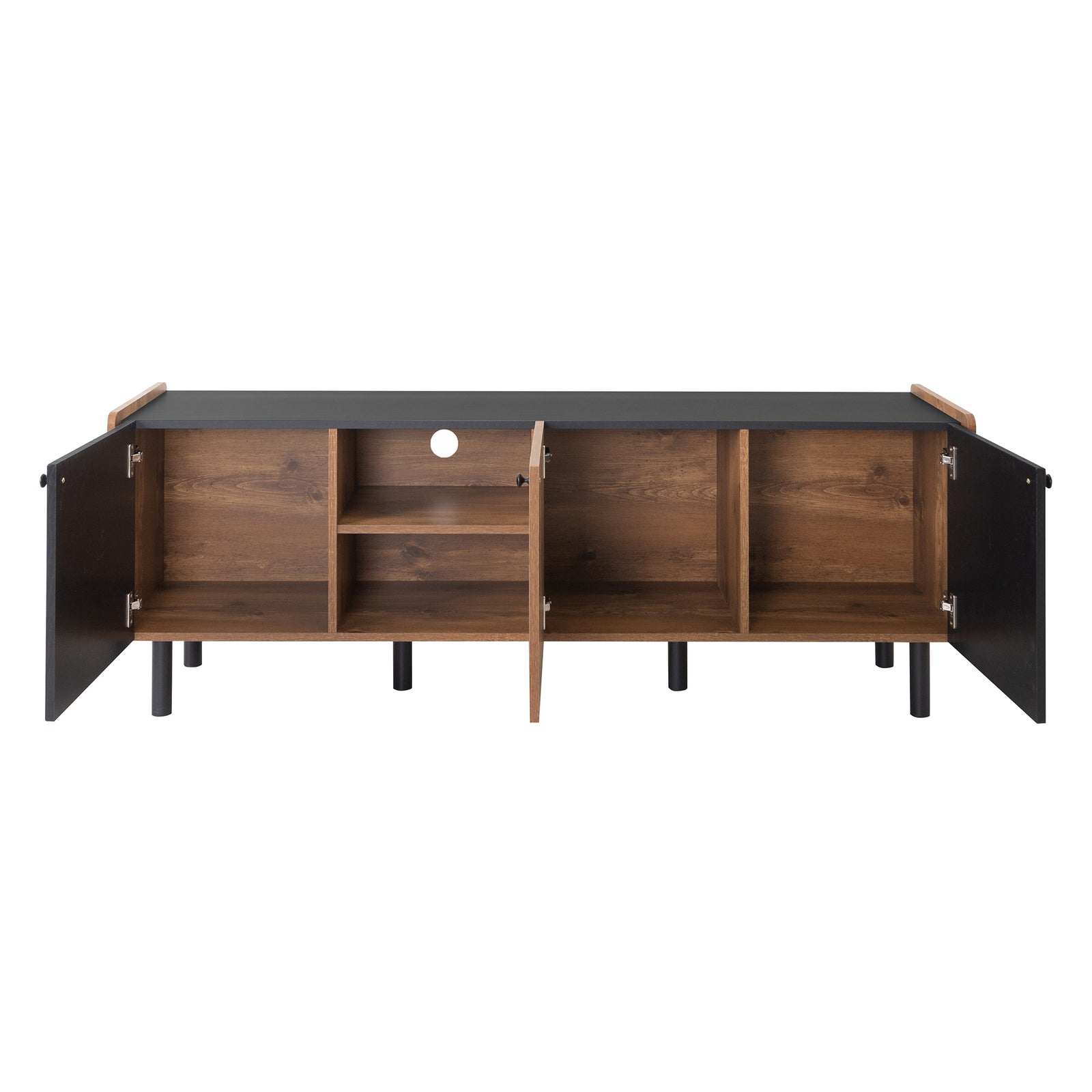 Nøordka Light TV Stand Default Black & Brown Mid Century Modern TV Stand for TVs up to 70 Inch