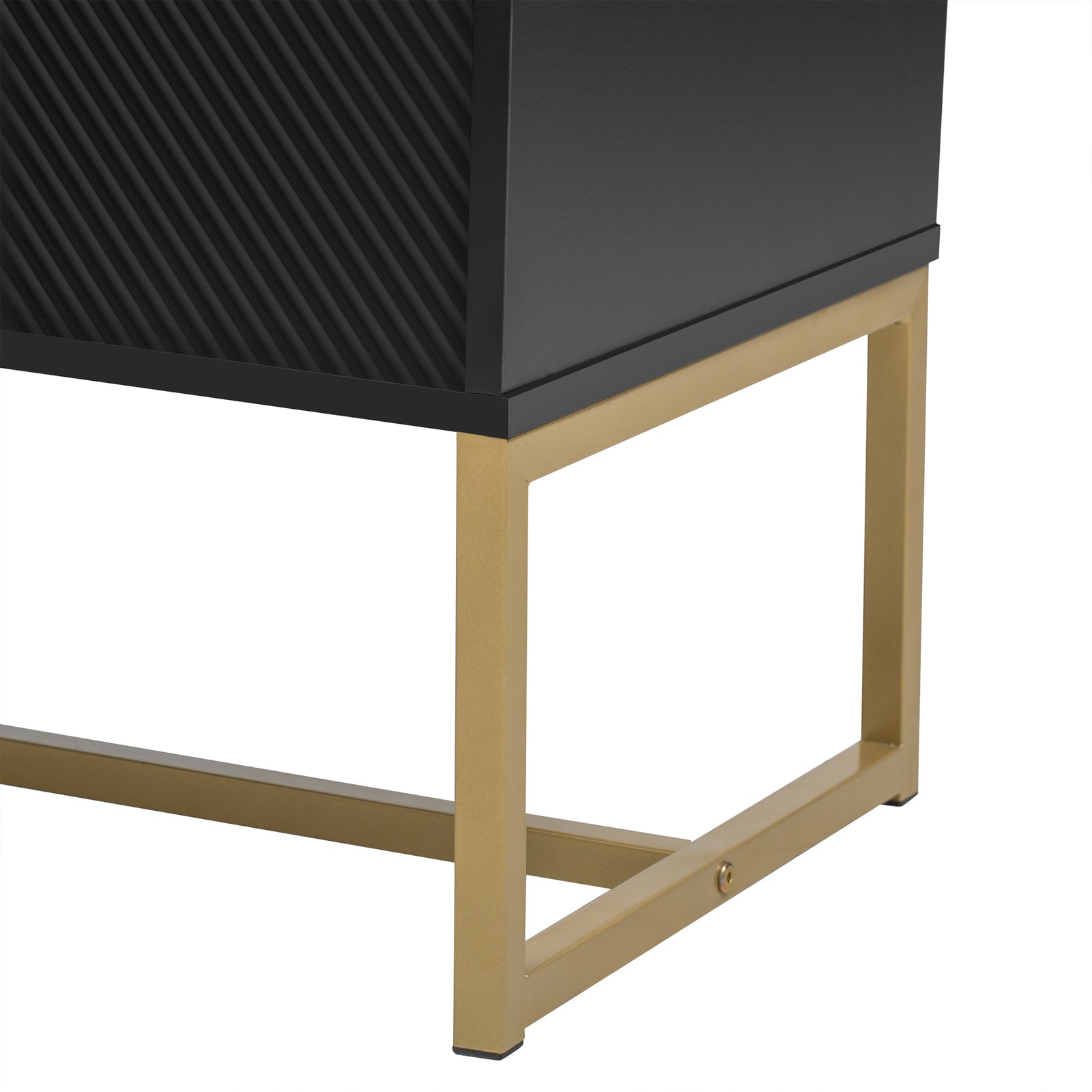 Nøordka Light TV Stand Default Black Mid Century Modern TV Stand & Entertainment Center for TVs Up to 70" with Gold Accents