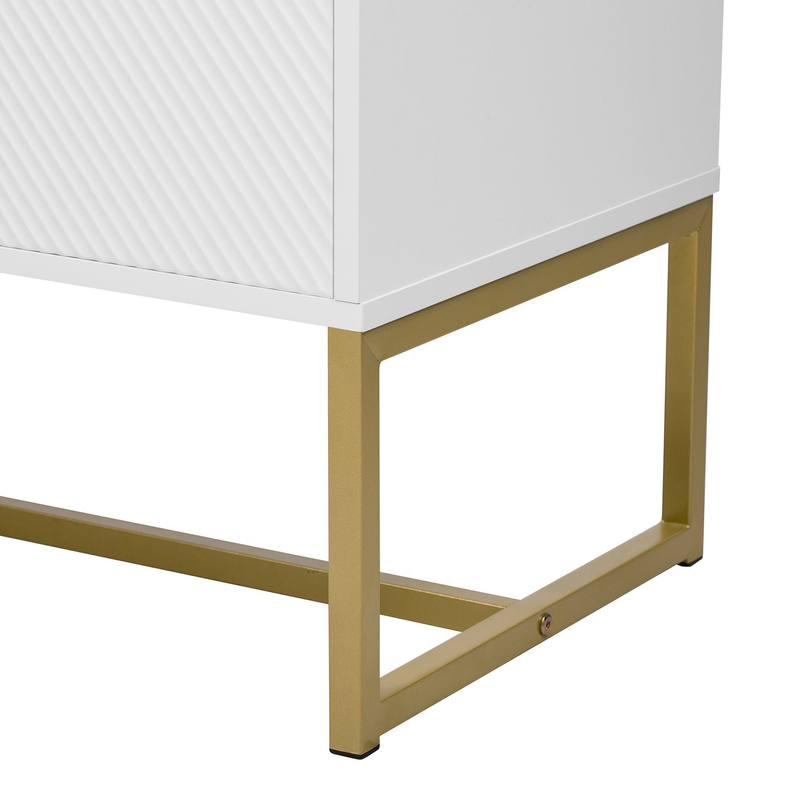 Nøordka Light TV Stand Default White Mid Century Modern TV Stand for TVs Up to 70" with Metal Base