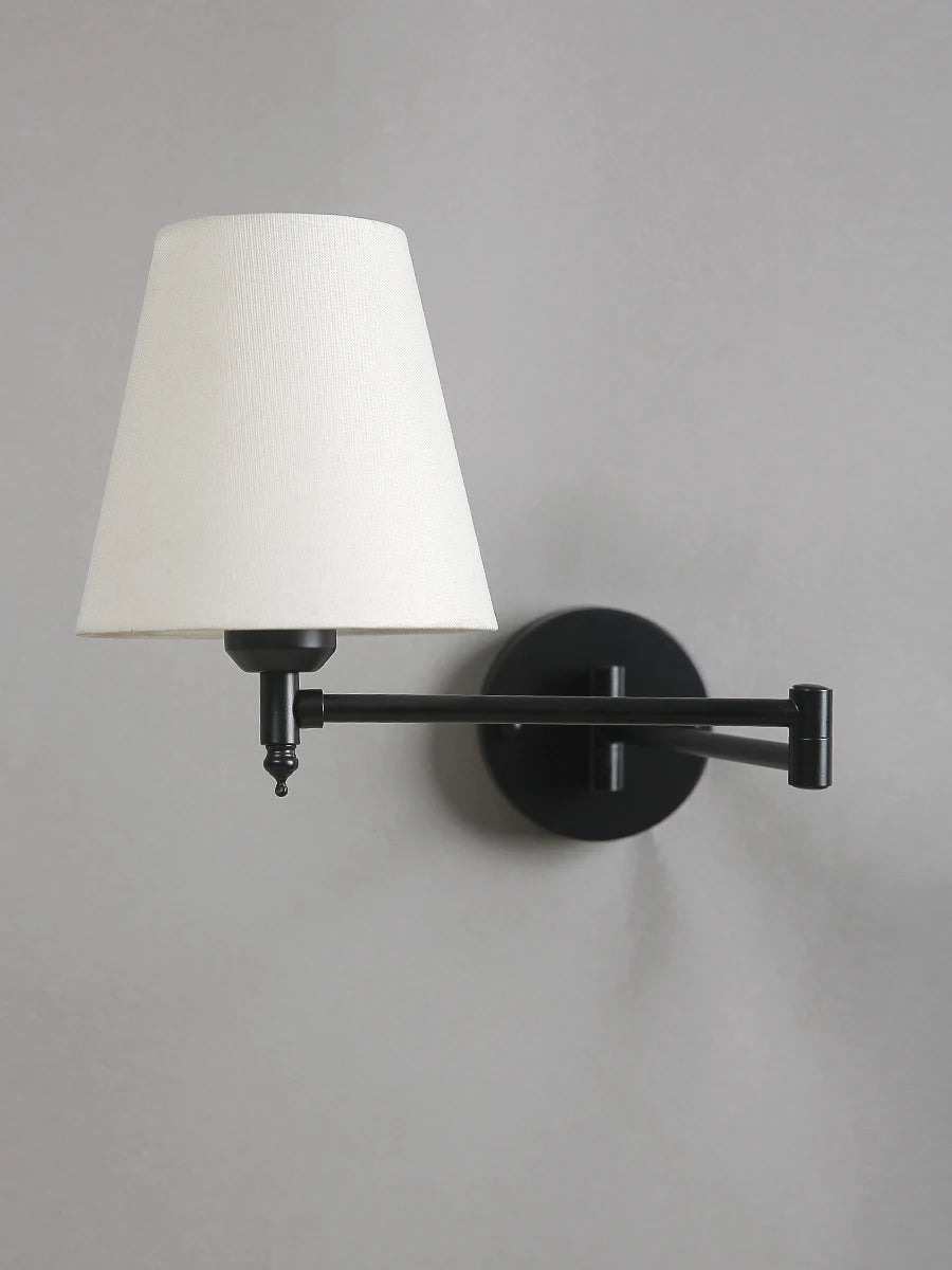 Nøordka Light Wall Light Fixtures American Classic Linen Shade Wall Light Fixture With Folding Swing Arm