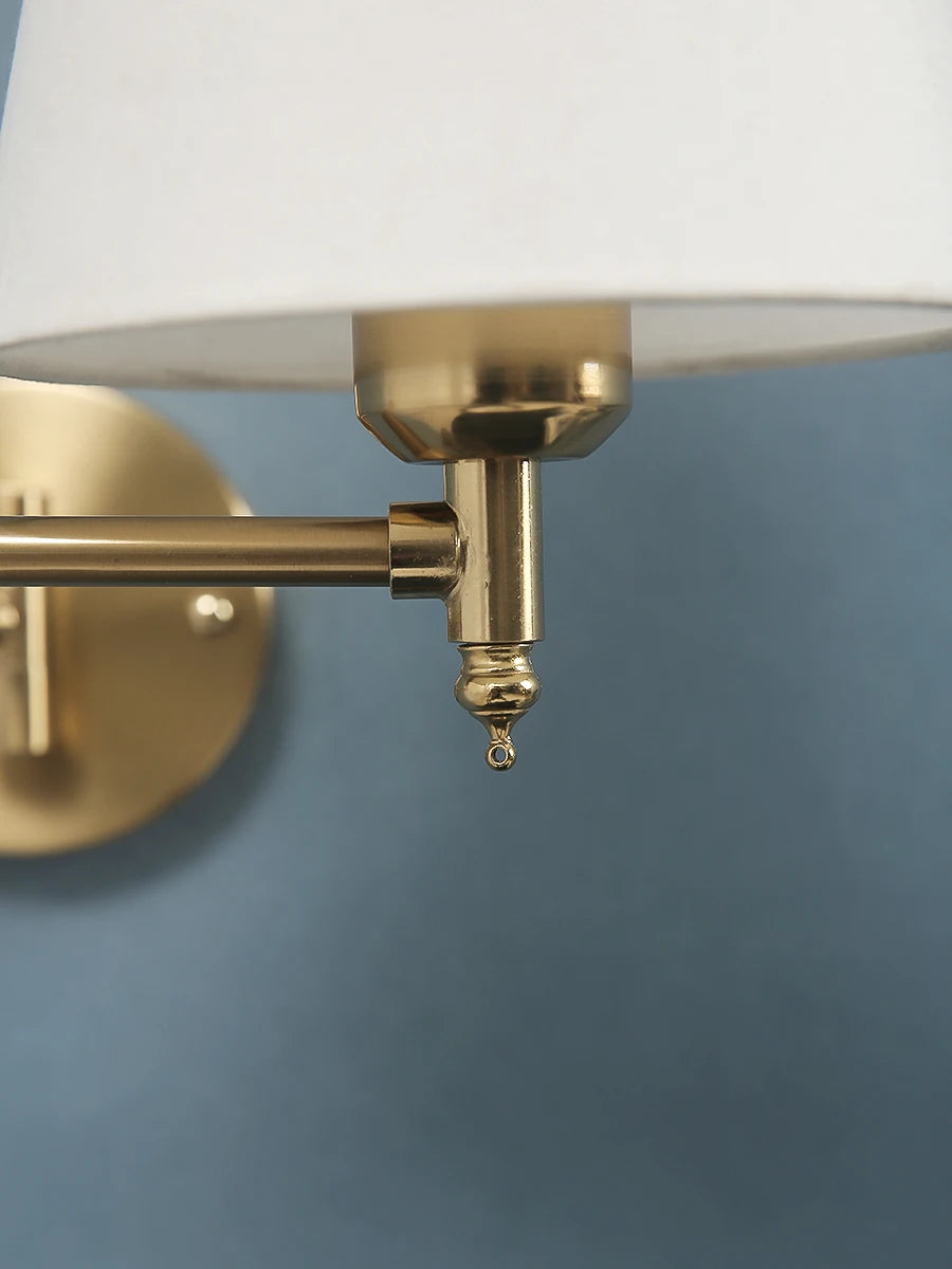 Nøordka Light Wall Light Fixtures American Classic Linen Shade Wall Light Fixture With Folding Swing Arm