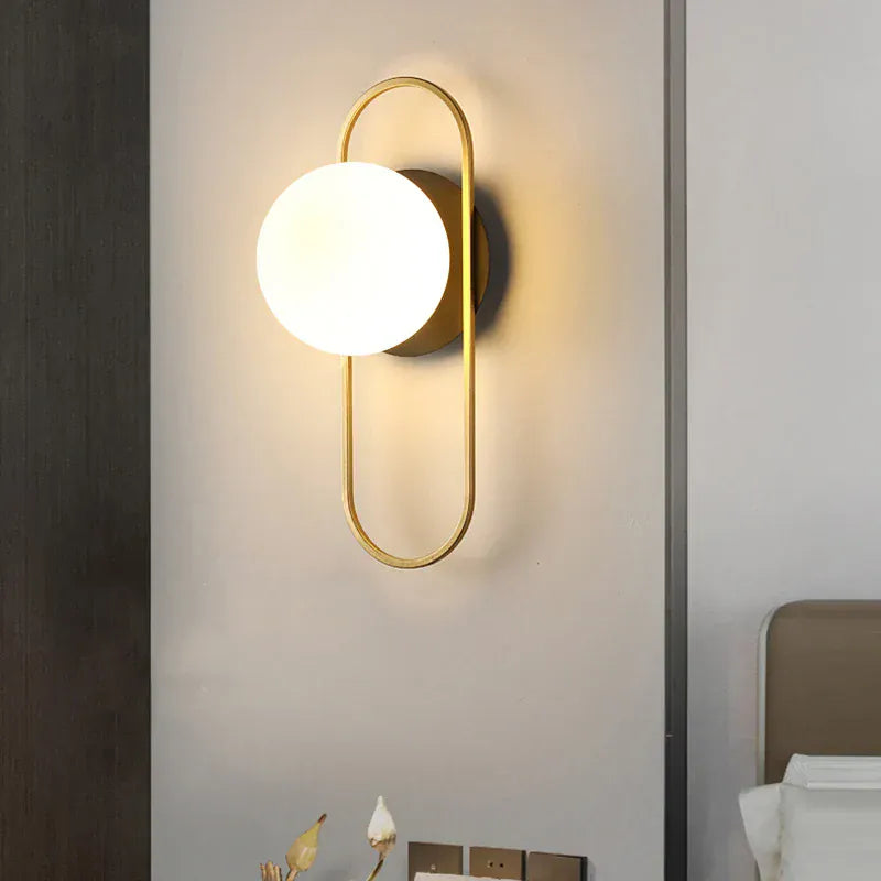 Nøordka Light Wall Light Fixtures B Gold Black / Neutral Light Modern Black & Gold Glass Ball Indoor Wall Sconces
