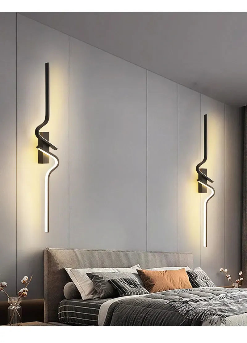 Nøordka Light Wall Light Fixtures Black Modern Wave Design Indoor Wall Light