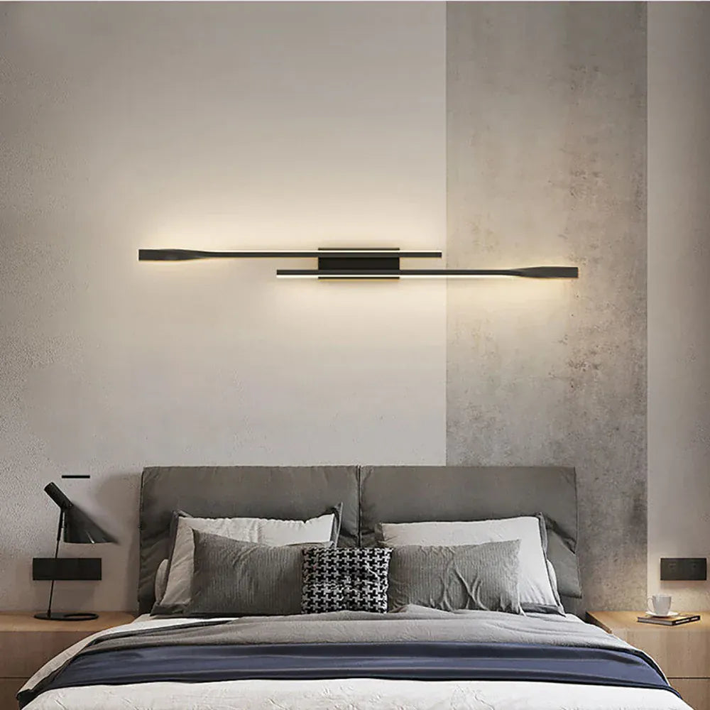 Nøordka Light Wall Light Fixtures Black Nordic Long Strip Wall Lamp Light Fixture