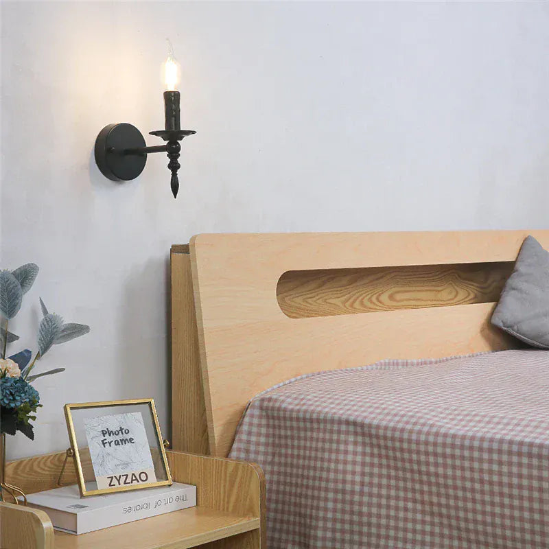 Nøordka Light Wall Light Fixtures Black Vintage Iron Art Wall Lamp Light Fixture