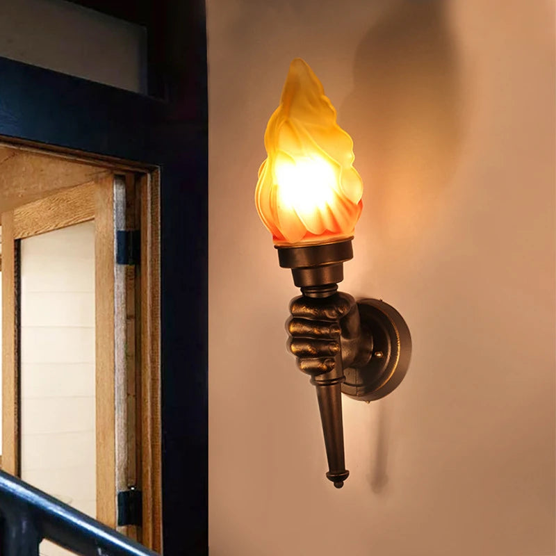 Nøordka Light Wall Light Fixtures Brown Industrial Torch Outdoor Wall Lighting Fixture