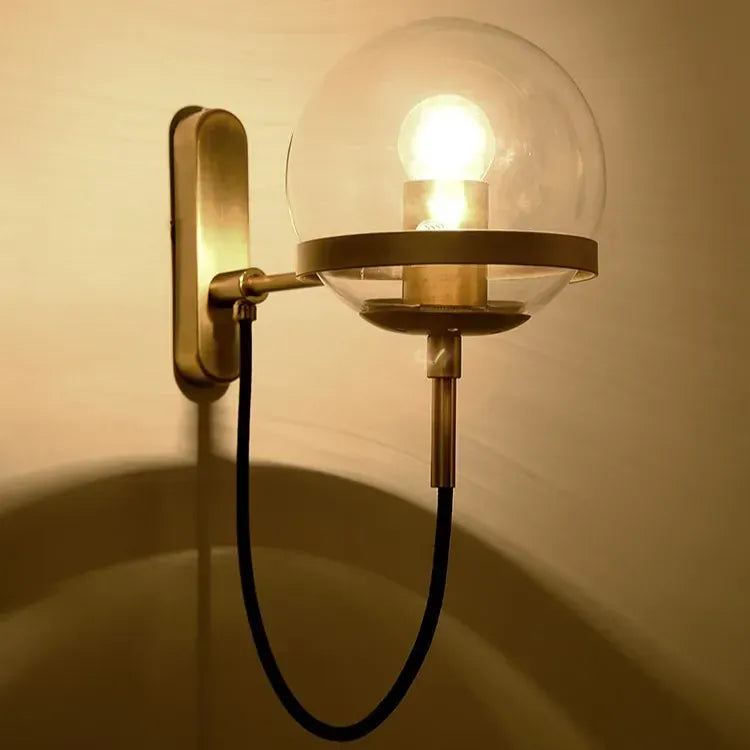 Nøordka Light Wall Light Fixtures Gold Clear Modern Globe Indoor Wall Lamp Light Fixture