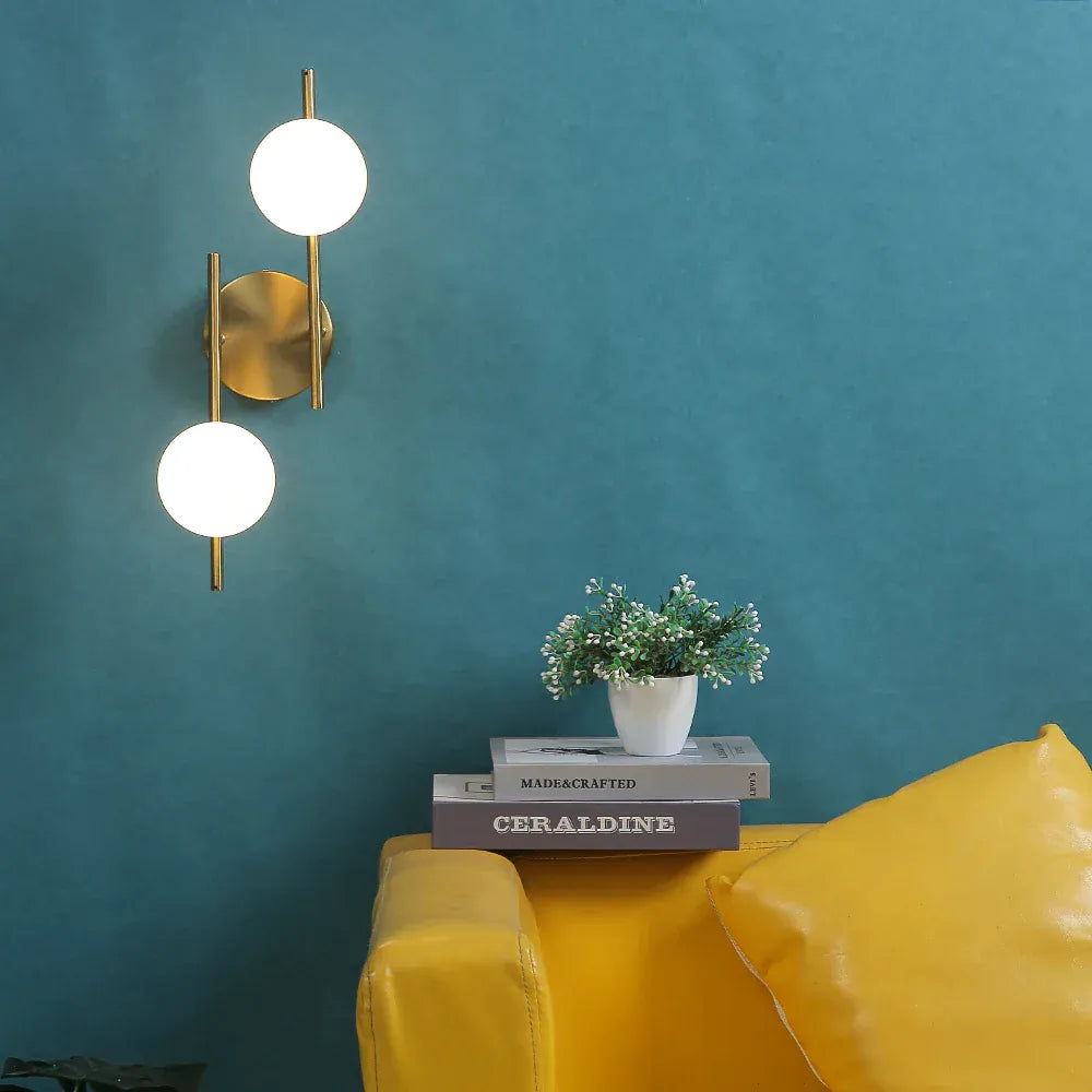 Nøordka Light Wall Light Fixtures Gold Modern Glass Ball Wall Sconce Lighting Fixture