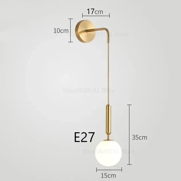 Nøordka Light Wall Light Fixtures Gold Simple Nordic Globe Luxury Wall Light Fixture