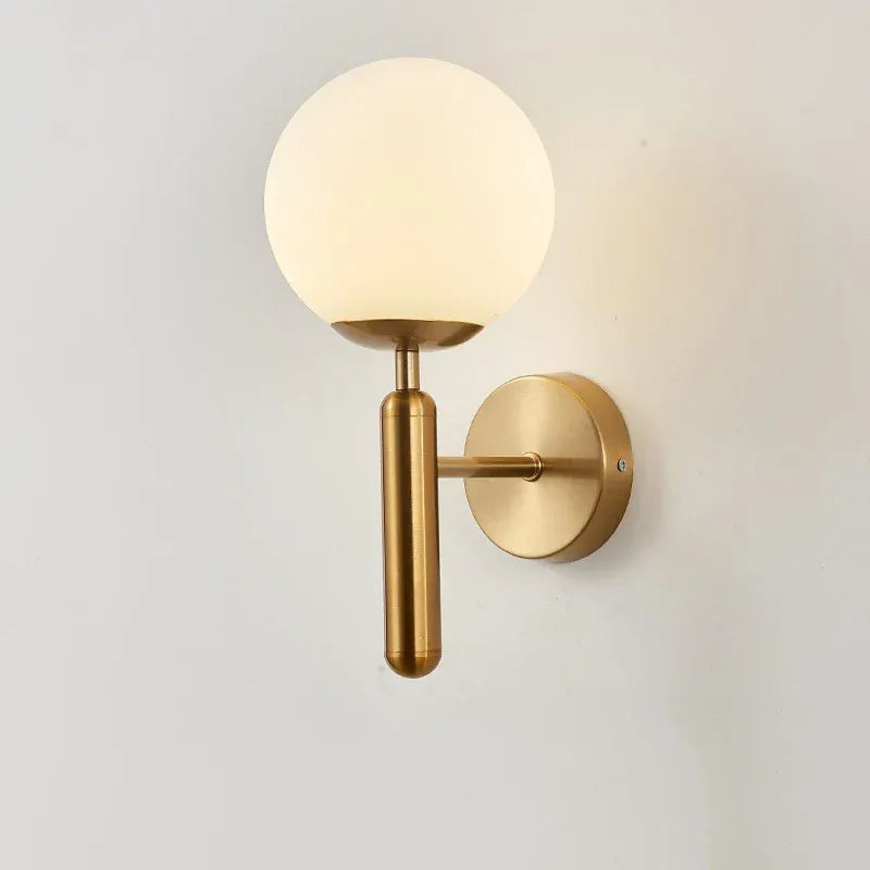 Nøordka Light Wall Light Fixtures Golden 1 Metal Glass Ball Wall Lamp Light Fixture
