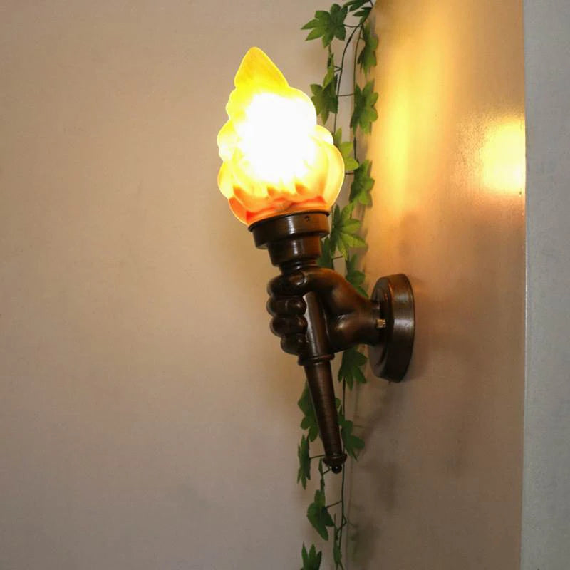 Nøordka Light Wall Light Fixtures Left Hand Brown Industrial Torch Outdoor Wall Lighting Fixture