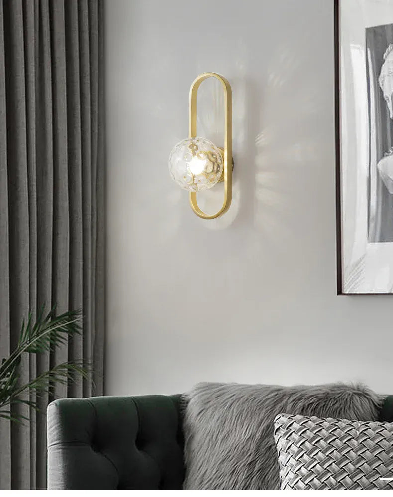 Nøordka Light Wall Light Fixtures Minimalist Glass Globe Indoor Wall Light Fixture