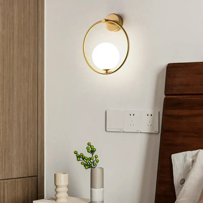 Nøordka Light Wall Light Fixtures Modern Black & Gold Glass Ball Indoor Wall Sconces