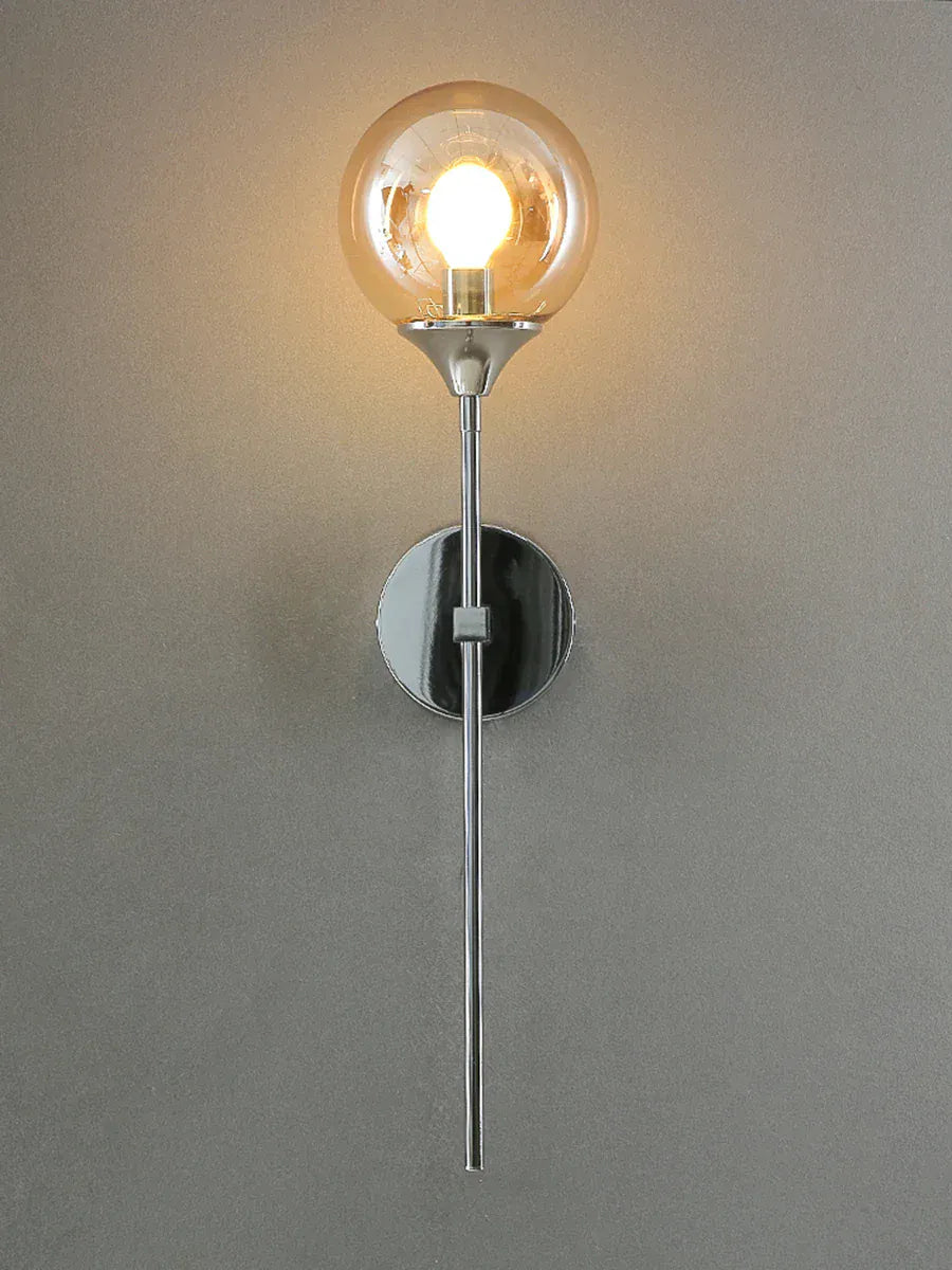 Nøordka Light Wall Light Fixtures Modern Glass Globe Wall Lamp Light Fixture in Silver Frame