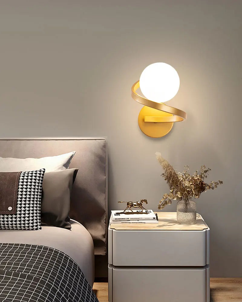 Nøordka Light Wall Light Fixtures Modern Globe Wall Sconce Light Fixture in Black or Gold
