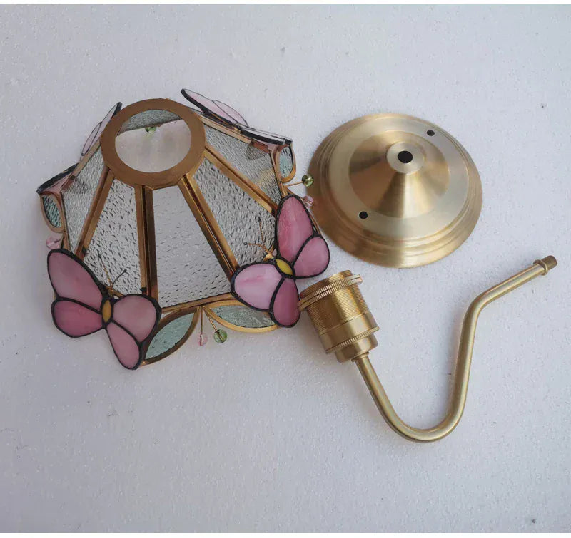 Nøordka Light Wall Light Fixtures Retro Copper Tiffany Wall Lamp Light Fixture