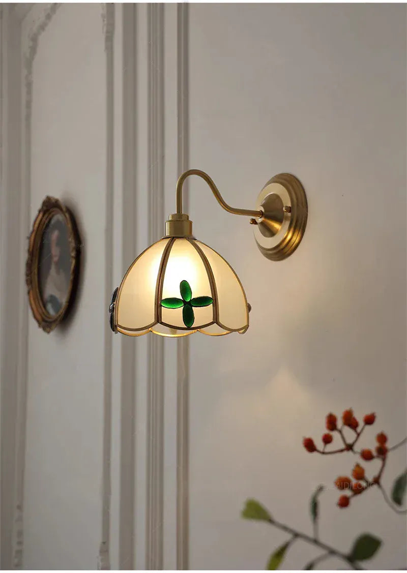 Nøordka Light Wall Light Fixtures Retro Copper Tiffany Wall Lamp Light Fixture