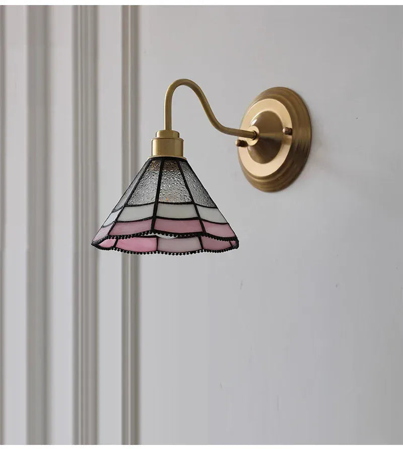 Nøordka Light Wall Light Fixtures Retro Copper Tiffany Wall Lamp Light Fixture