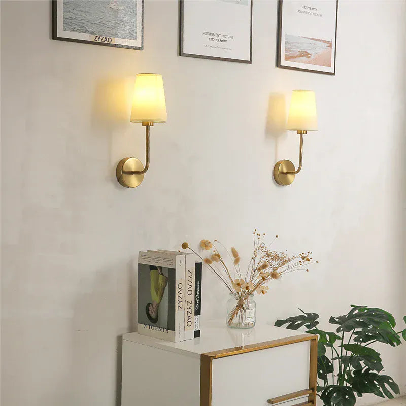Nøordka Light Wall Light Fixtures Simple Classic Indoor Wall Light Fixtures with Linen Shades